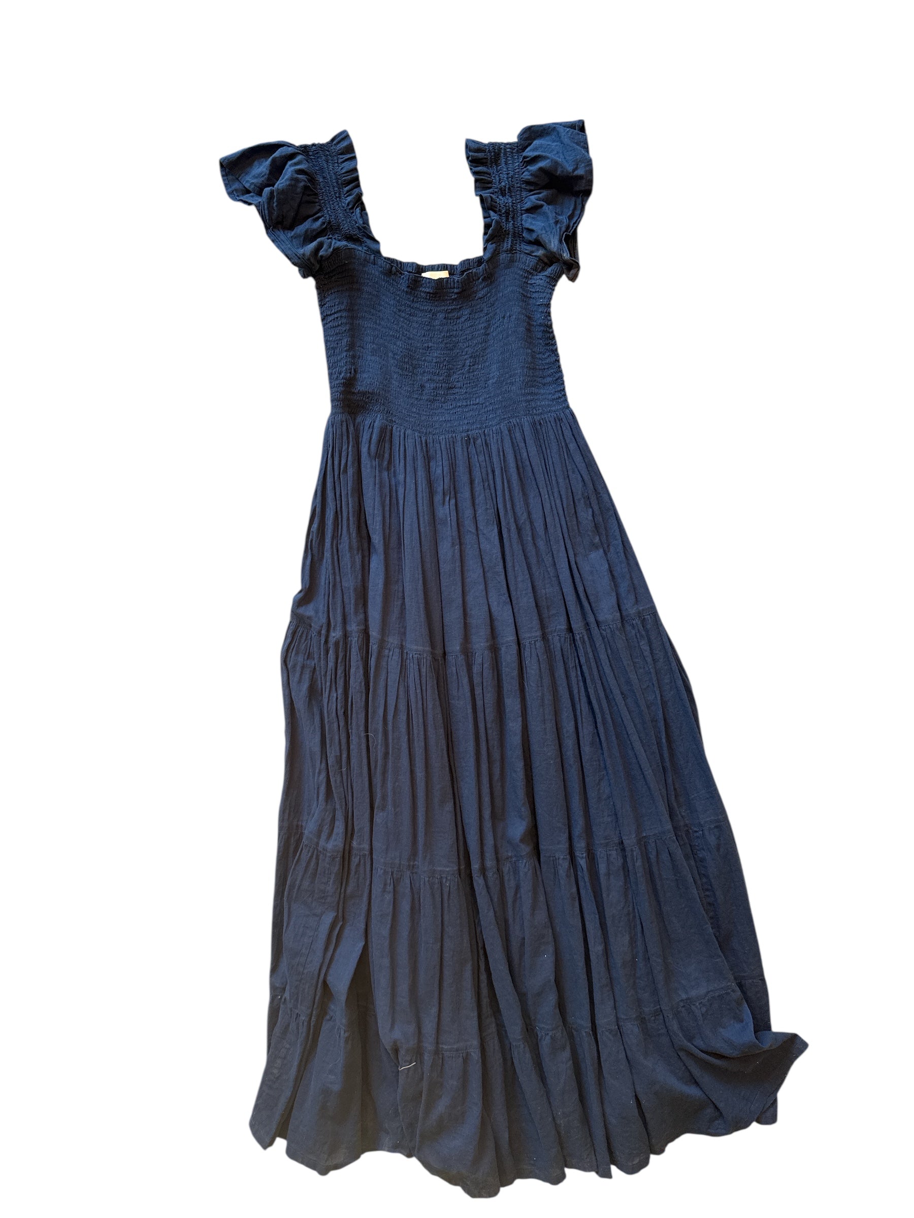 Navy Lilbelle Smocked maxi dress, O/S