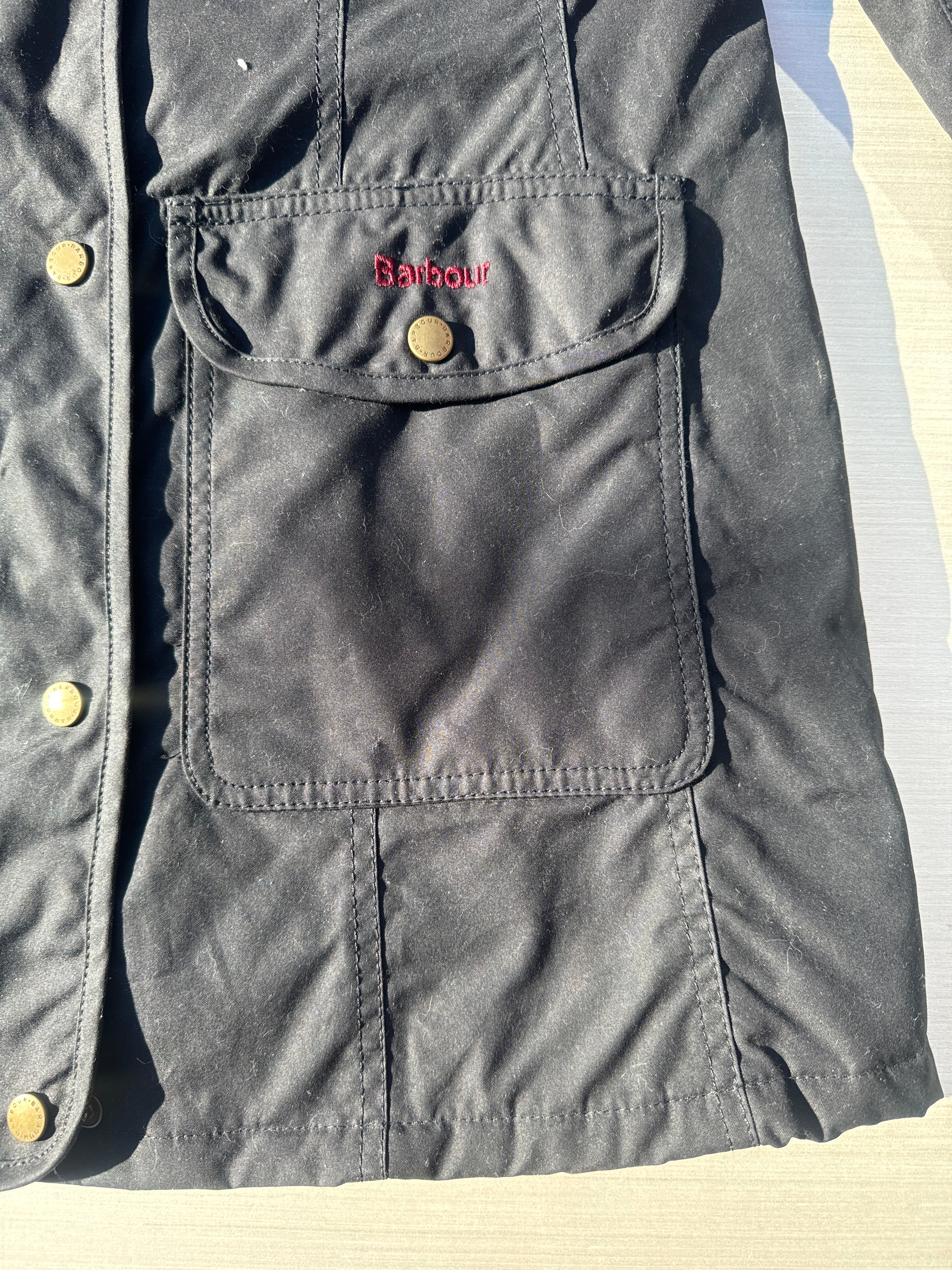 black Barbour quilted jacket, 8