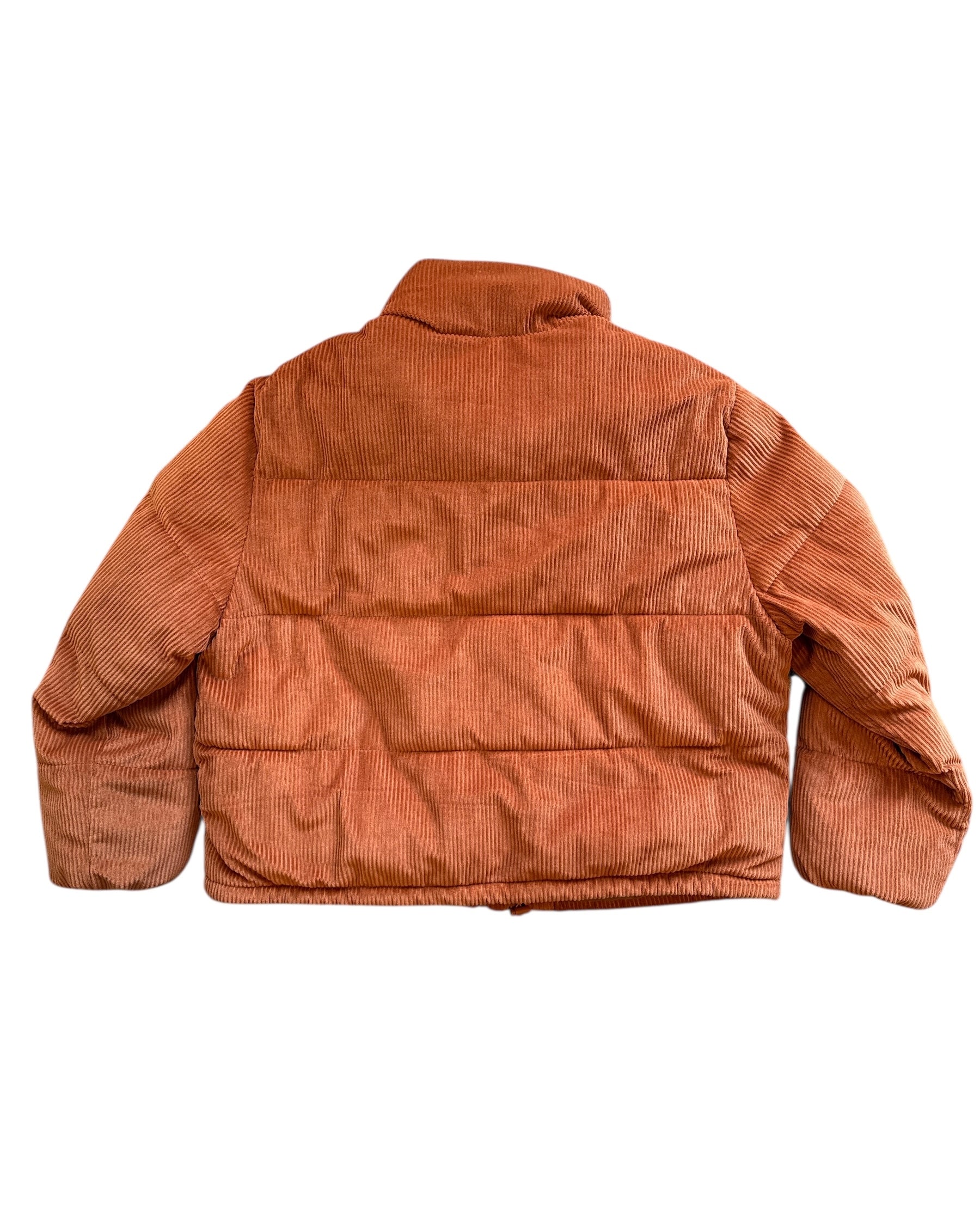 burnt orange collection b cord puffer jacket, XL
