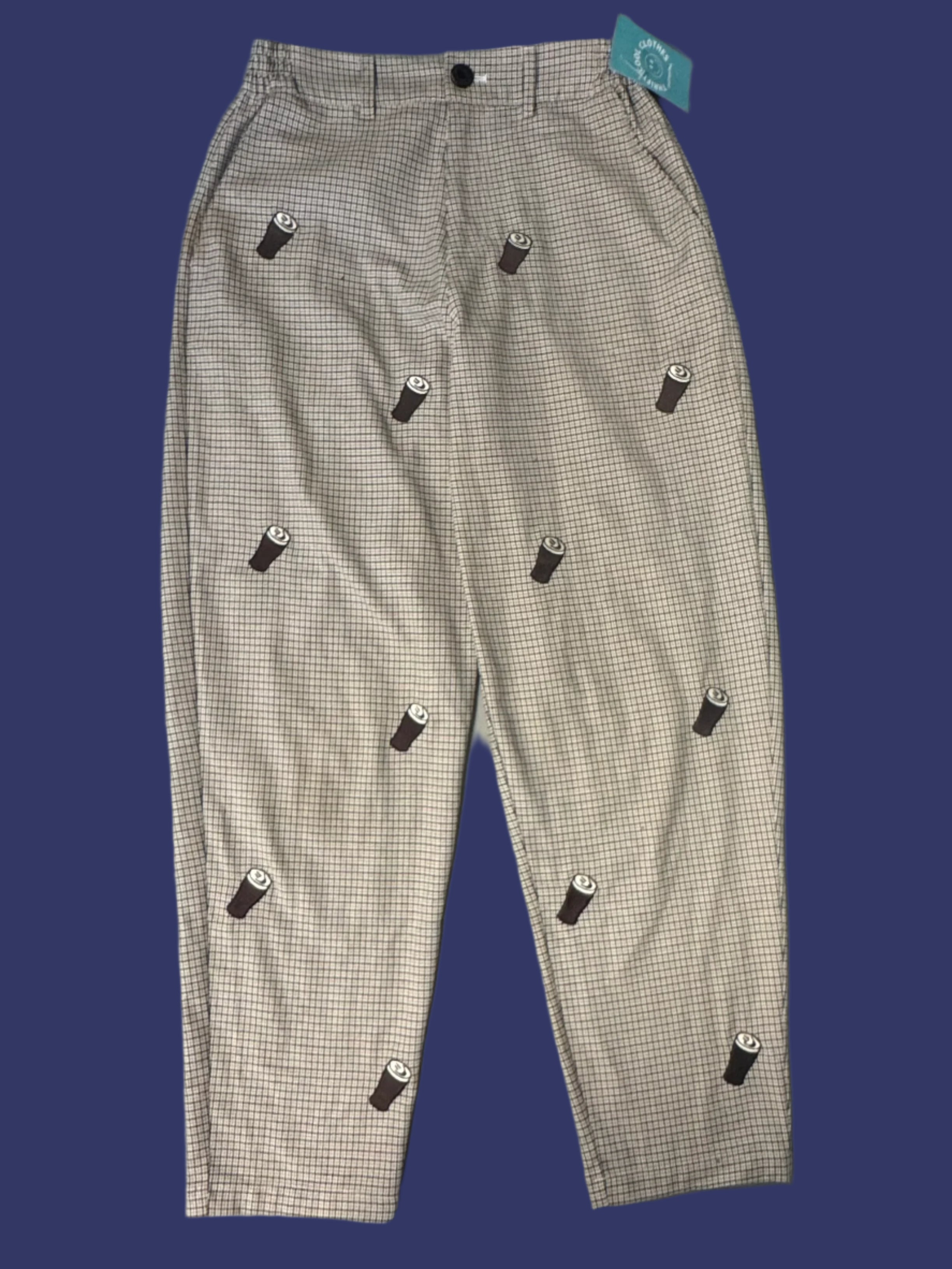 Black brown Lazy oaf Plaid pint pants, 26/4