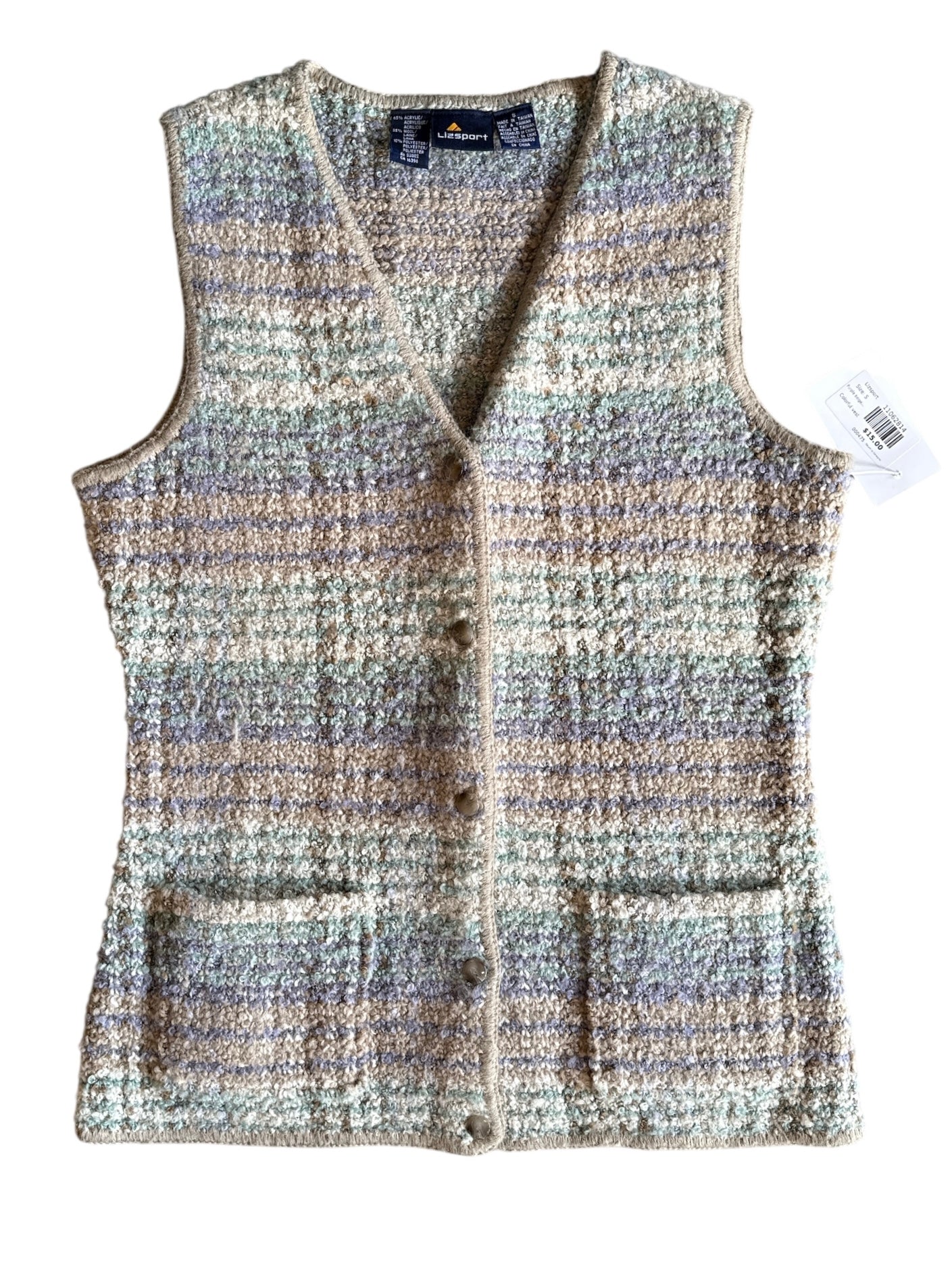 Purple beige green Lizsport Colorful vest, S