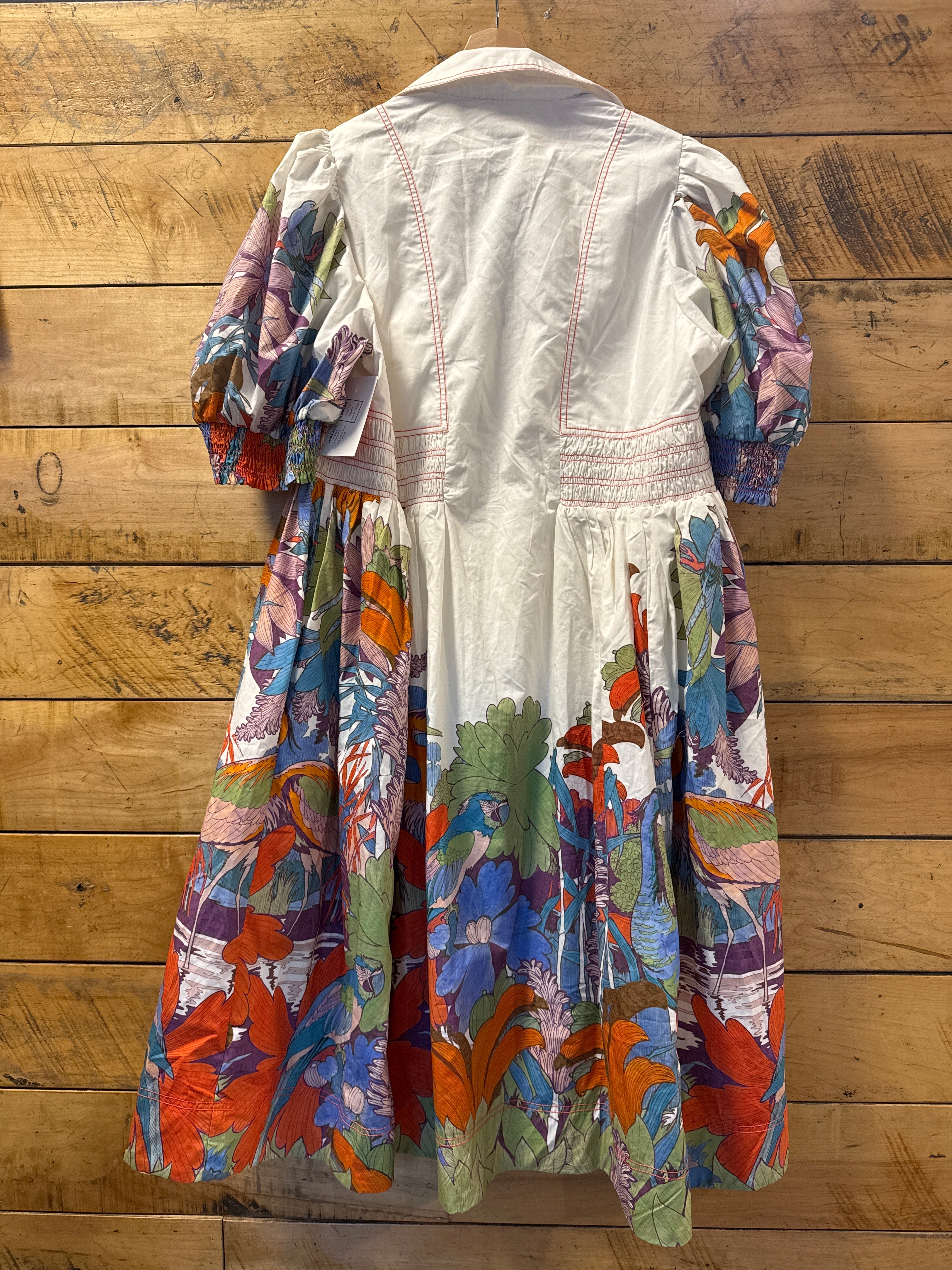 white blue green orange maeve nwt collar bird dress, 1x