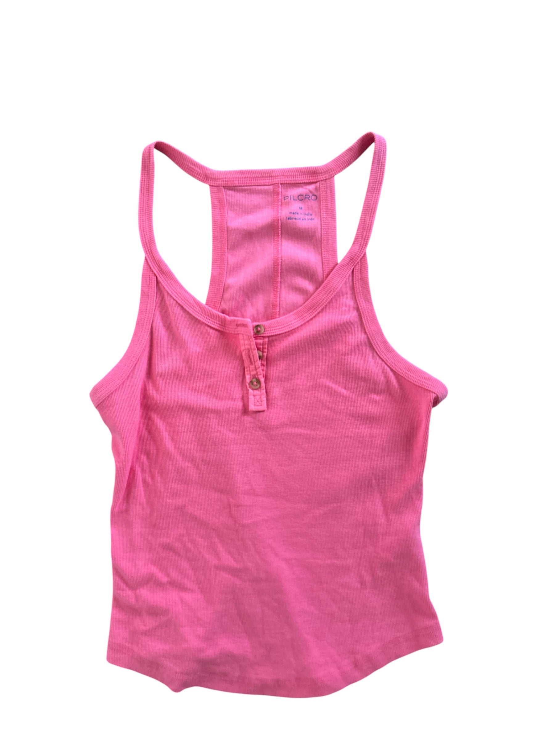 pink pilcro NWT ribbed henley tank, m