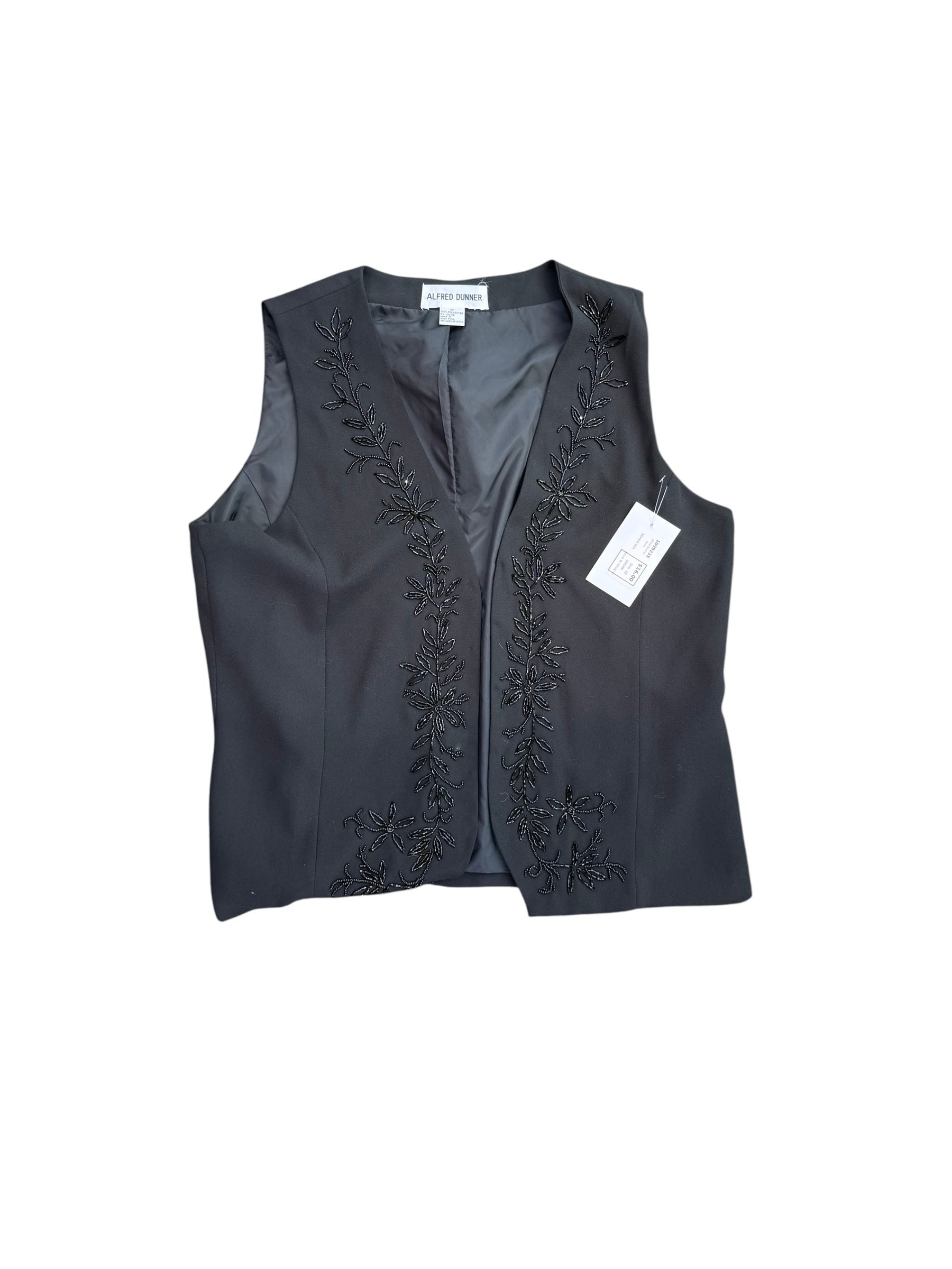 black alfred dunner beaded vest, 12