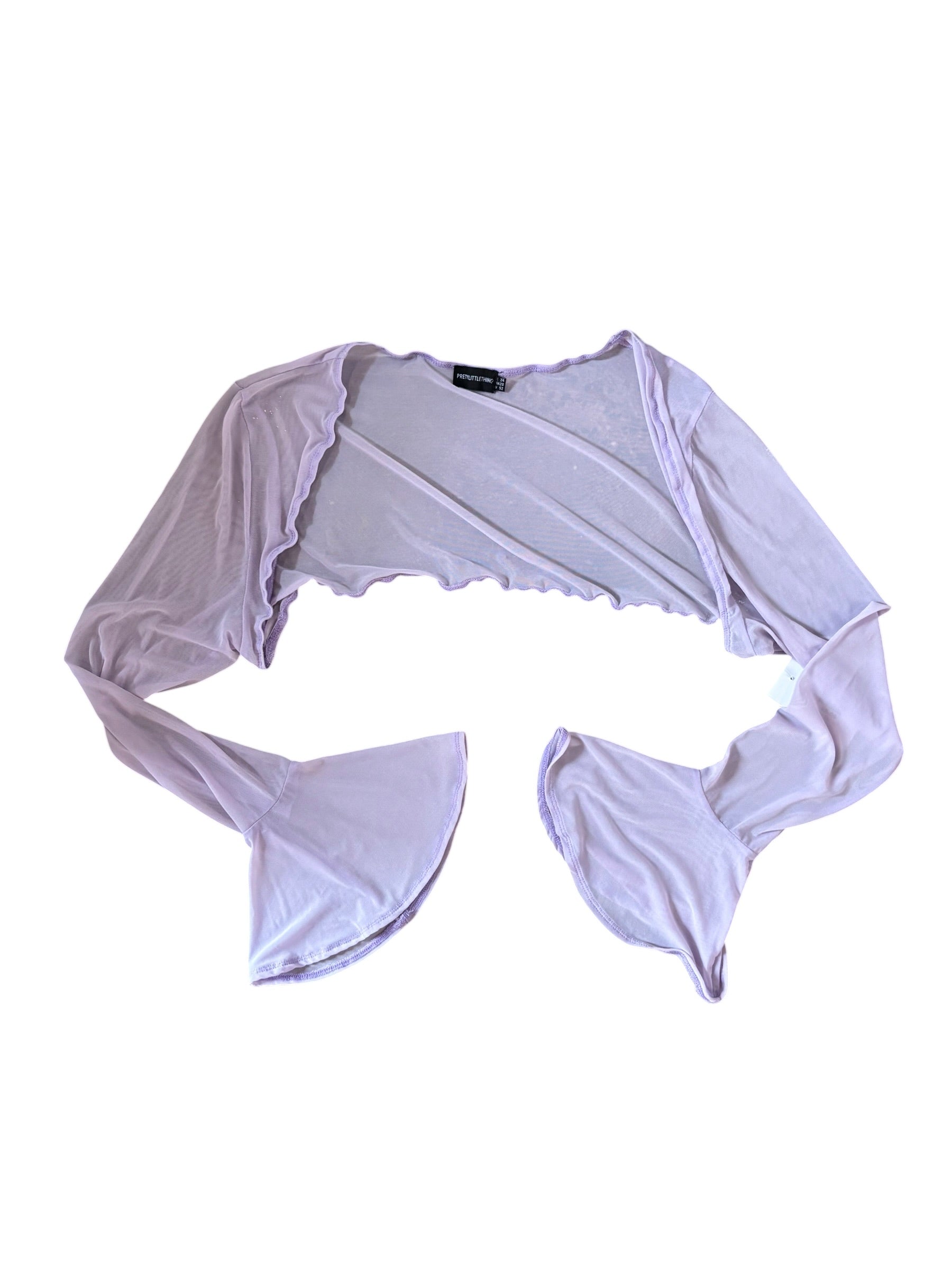 purple prettylittlething mesh bolero, 20