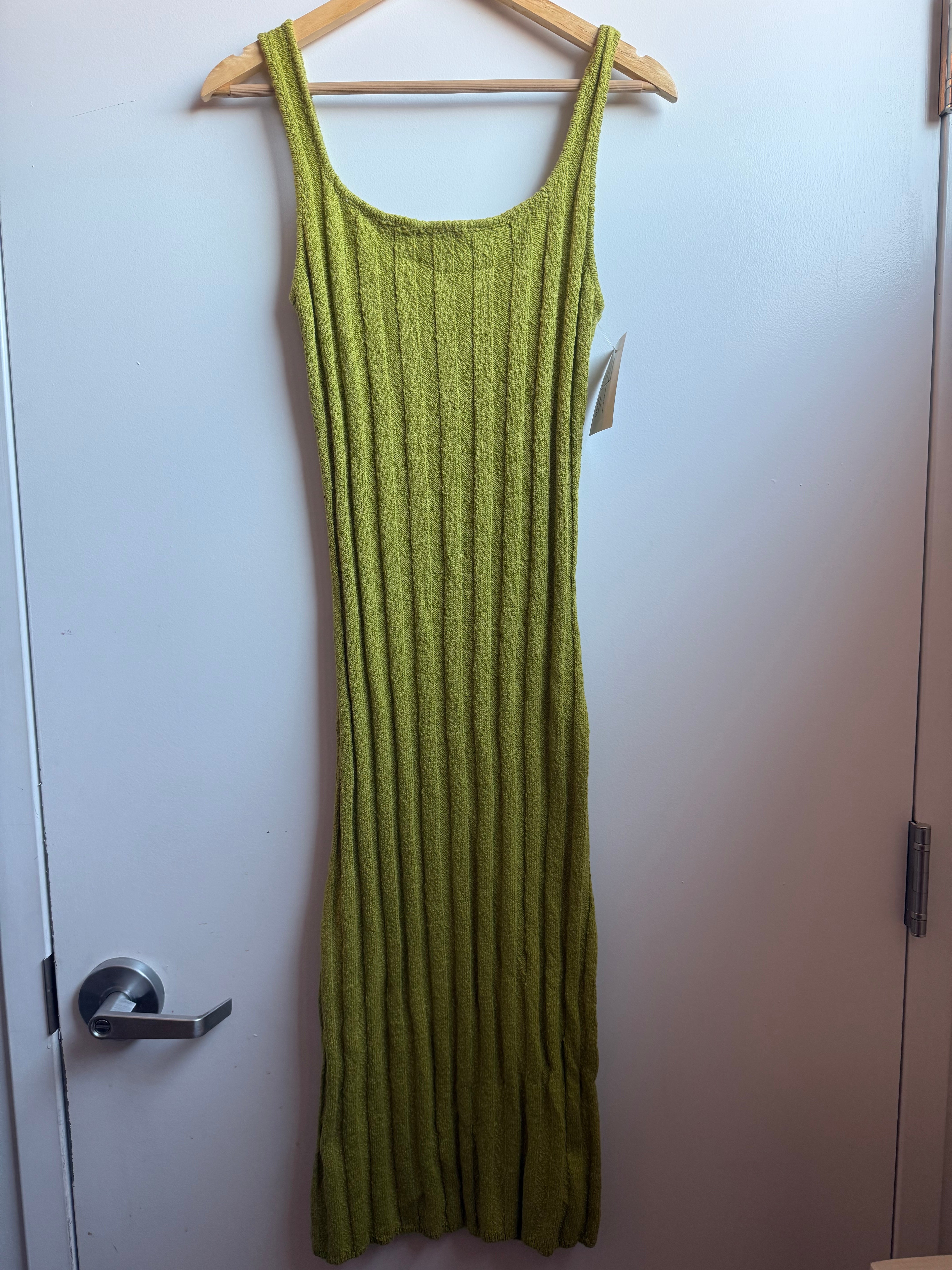 green free people nwt knit tank dress, s