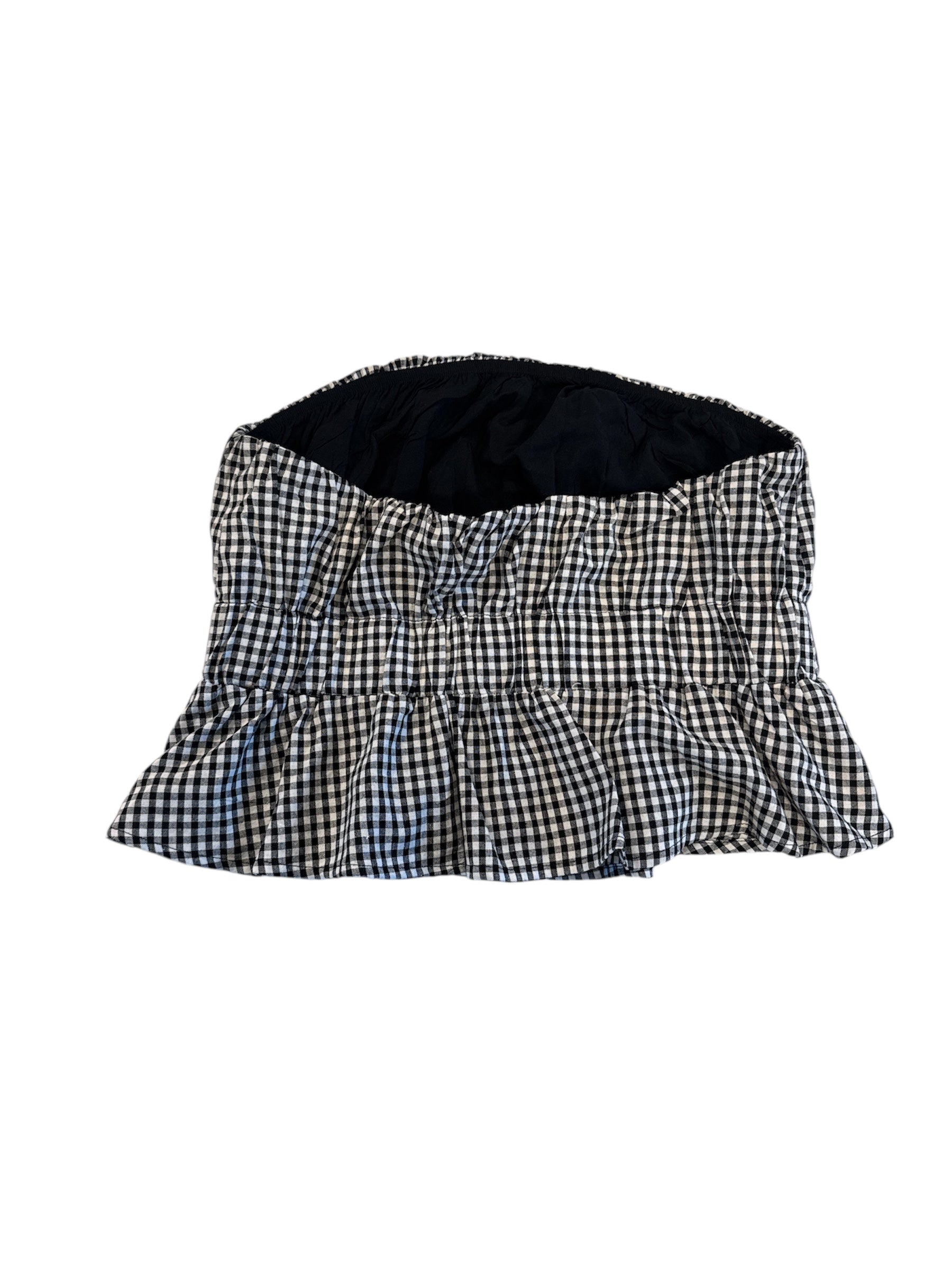 black white lulus strapless gingham top nwt, XL