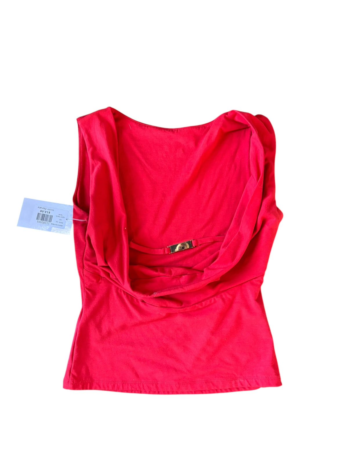 red abercrombie open back tank, xs