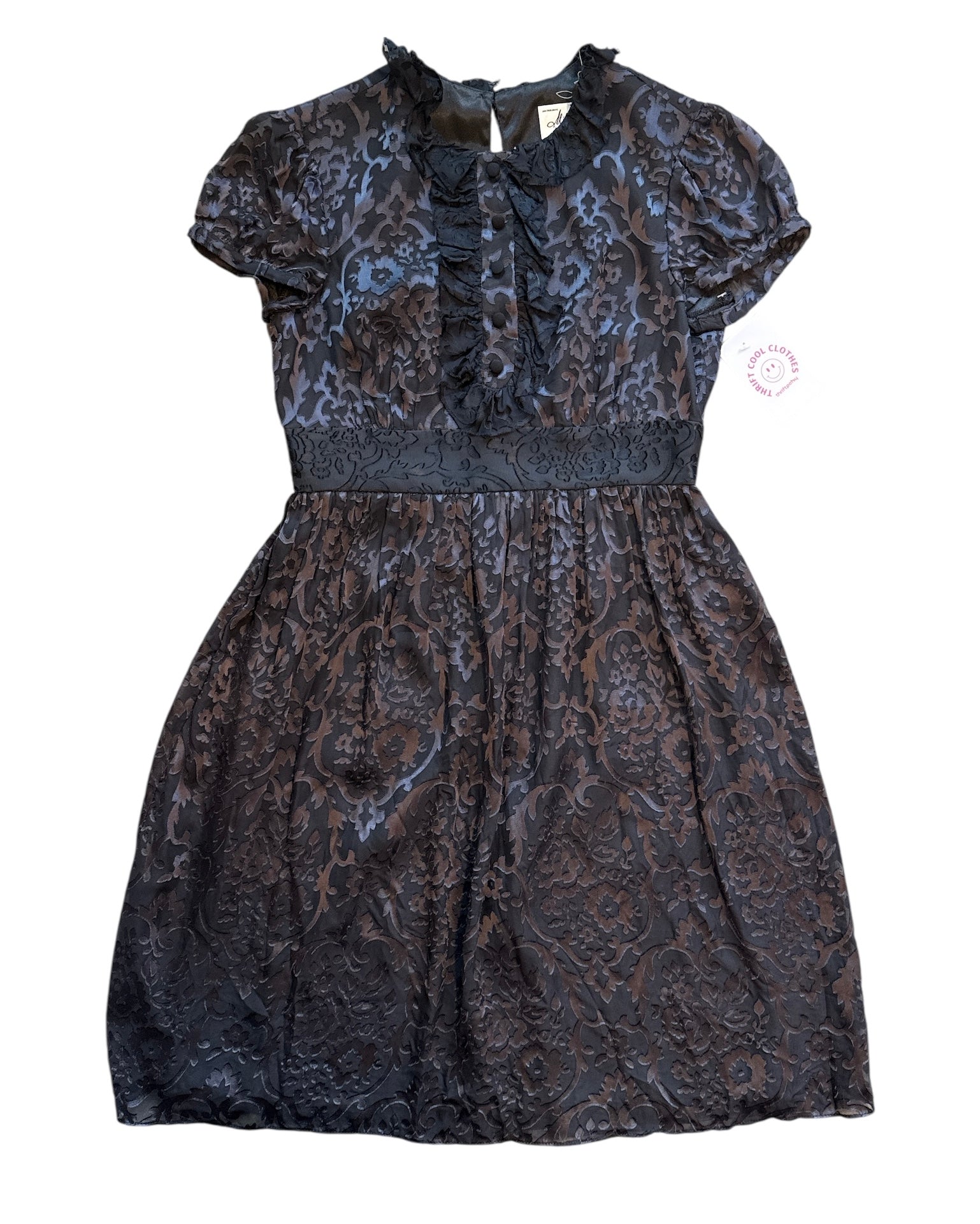 black Milly silky fit and flare dress, 4