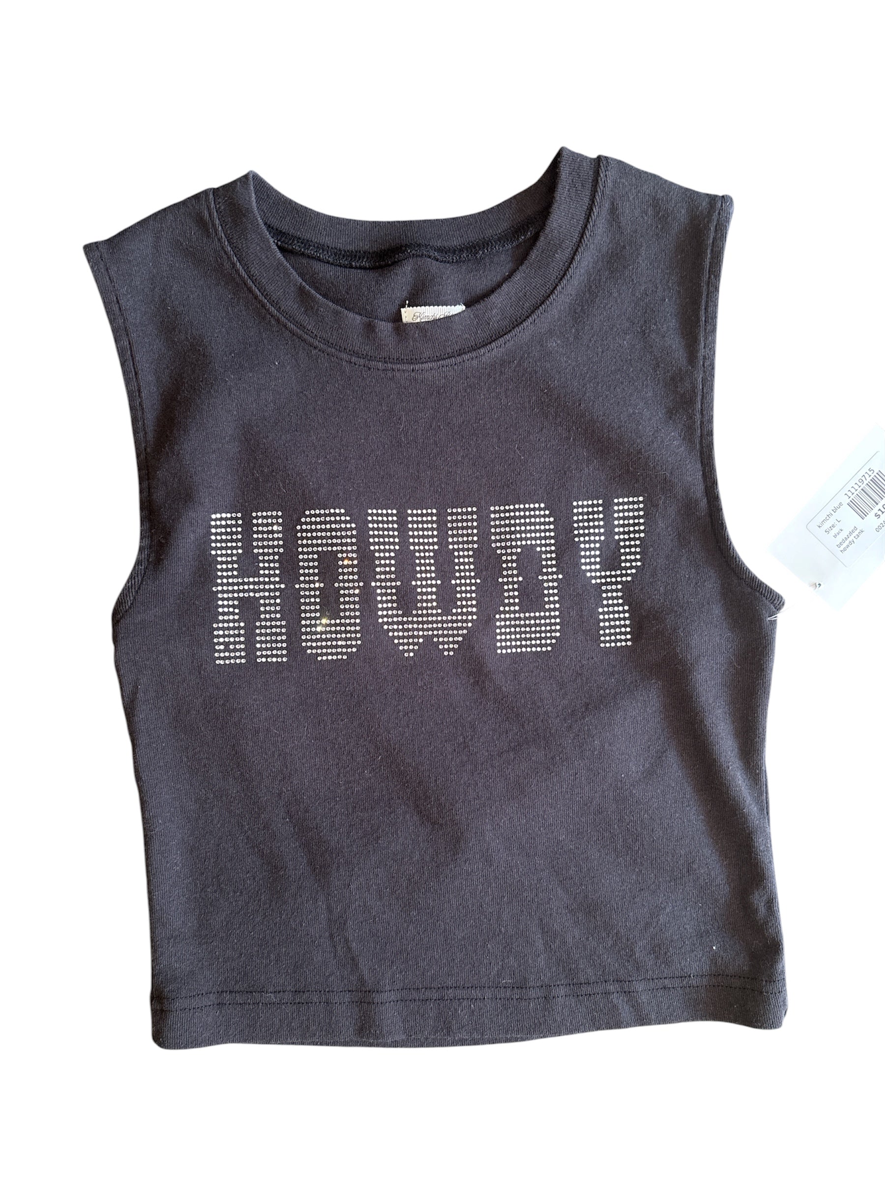 black kimchi blue bedazzled howdy tank, L