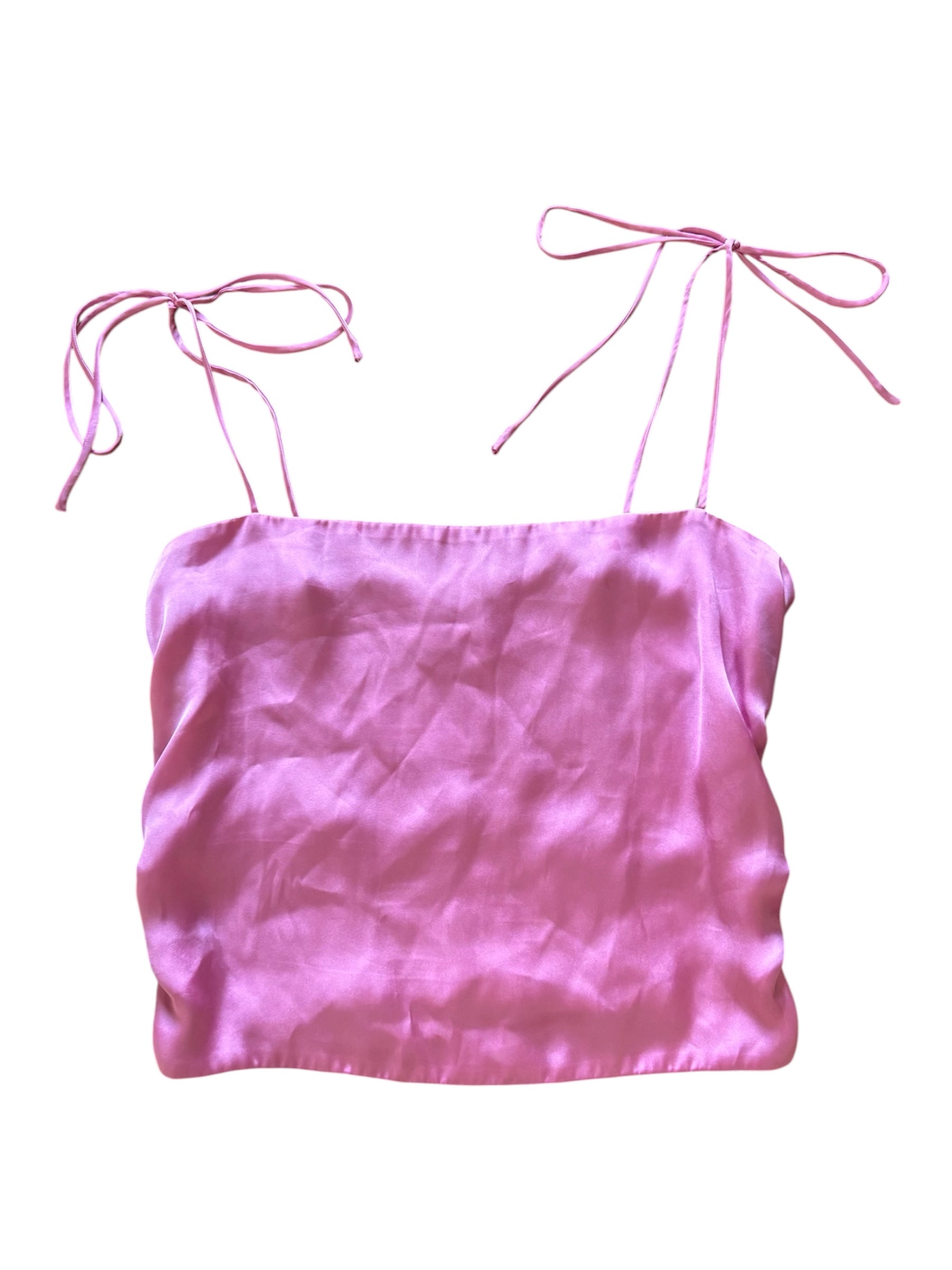 Pink Urban outfitters Satin tank w tie strap, M