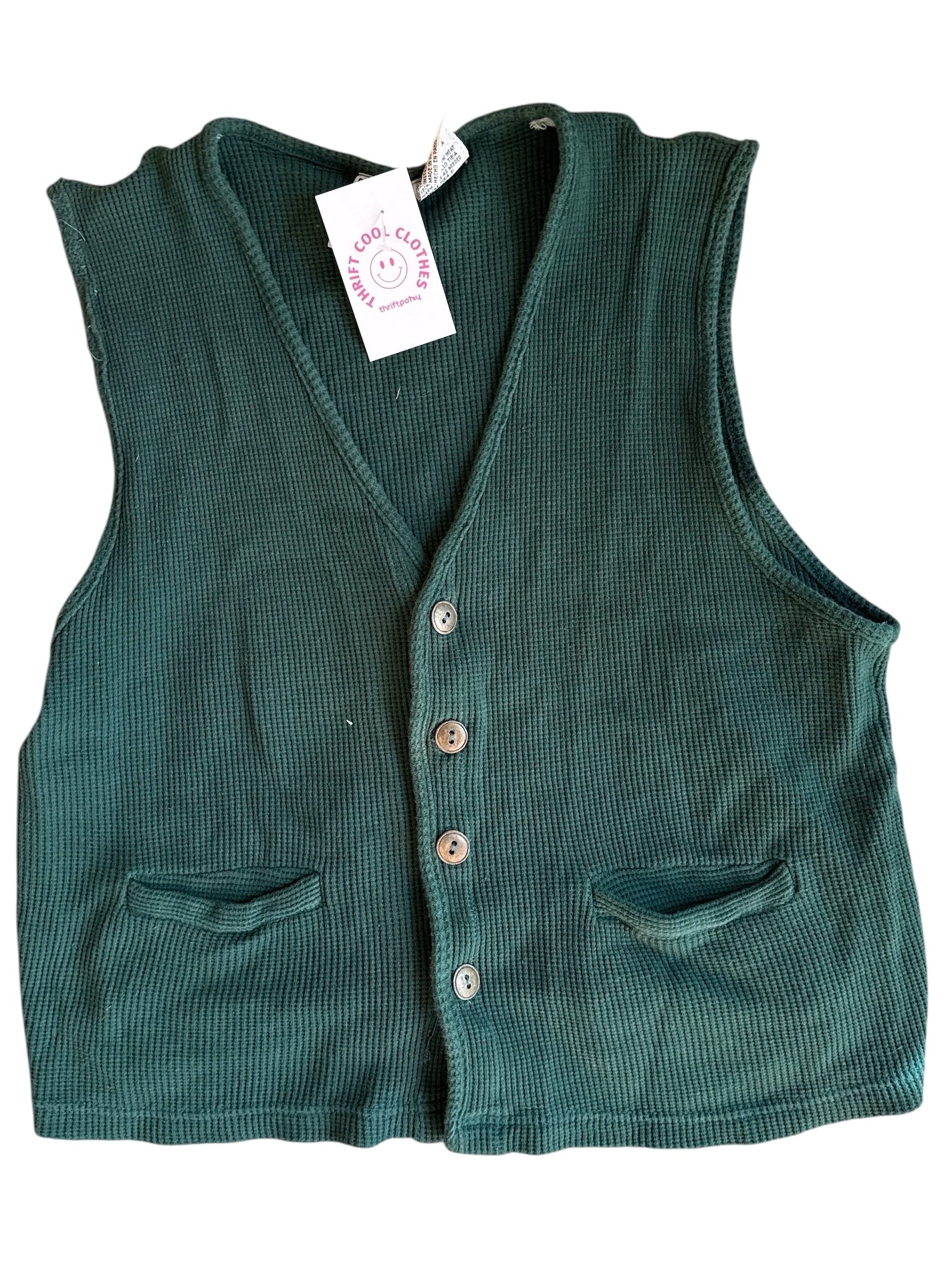 green club athlete waffle vest, m