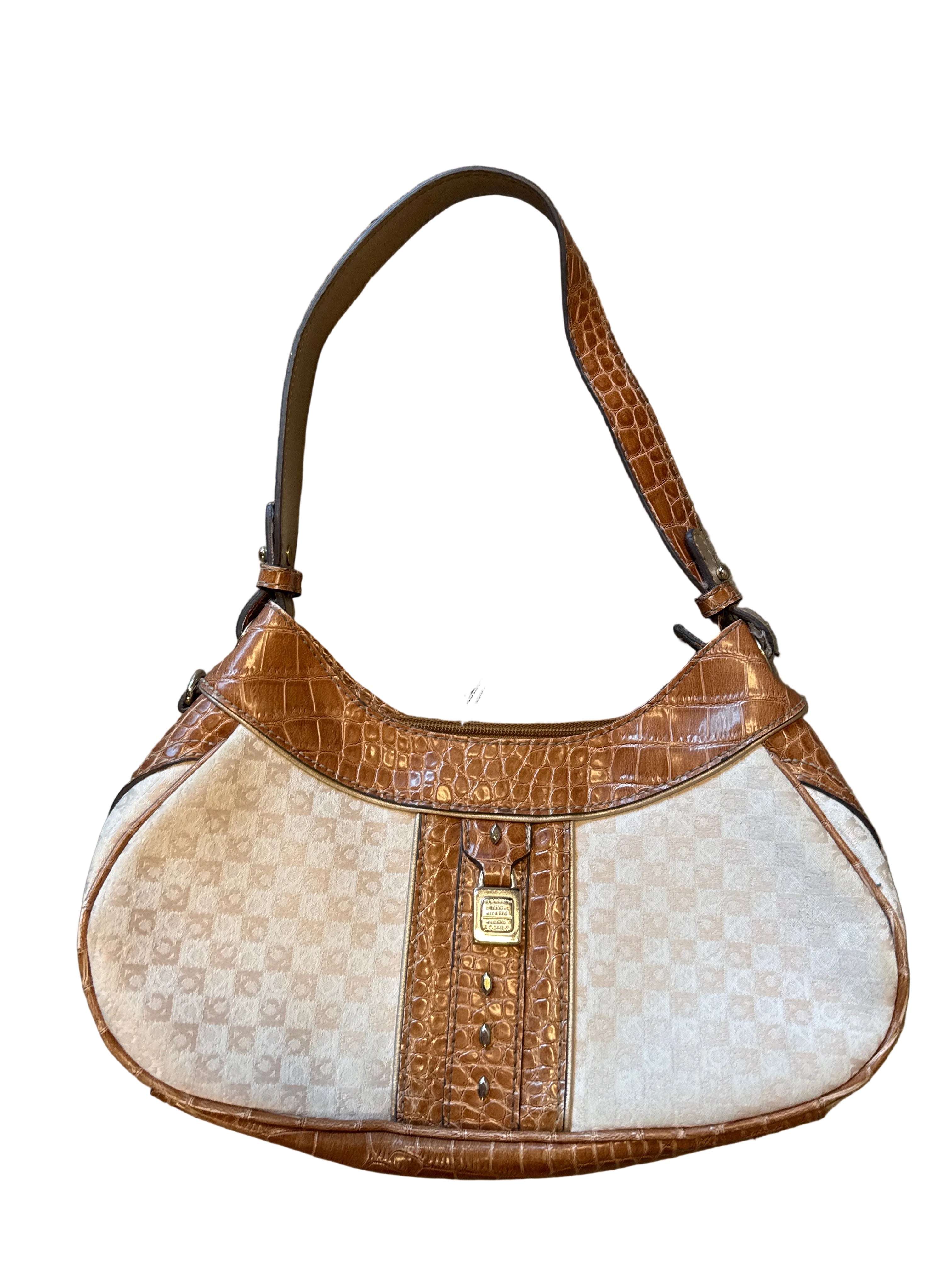 cream brown liz claiborne small bag