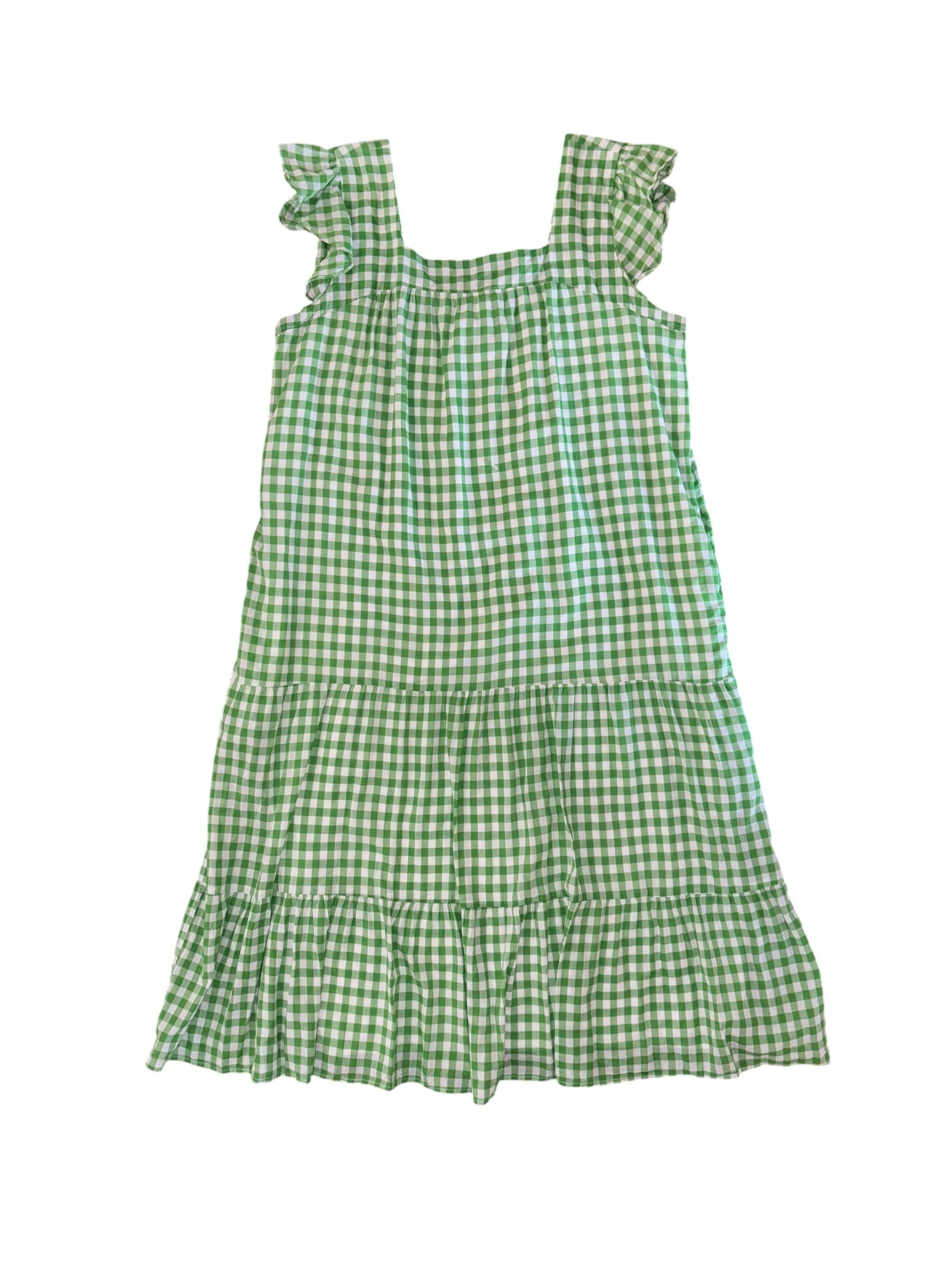 green white draper  james gingham tank tiered maxi dress, xl