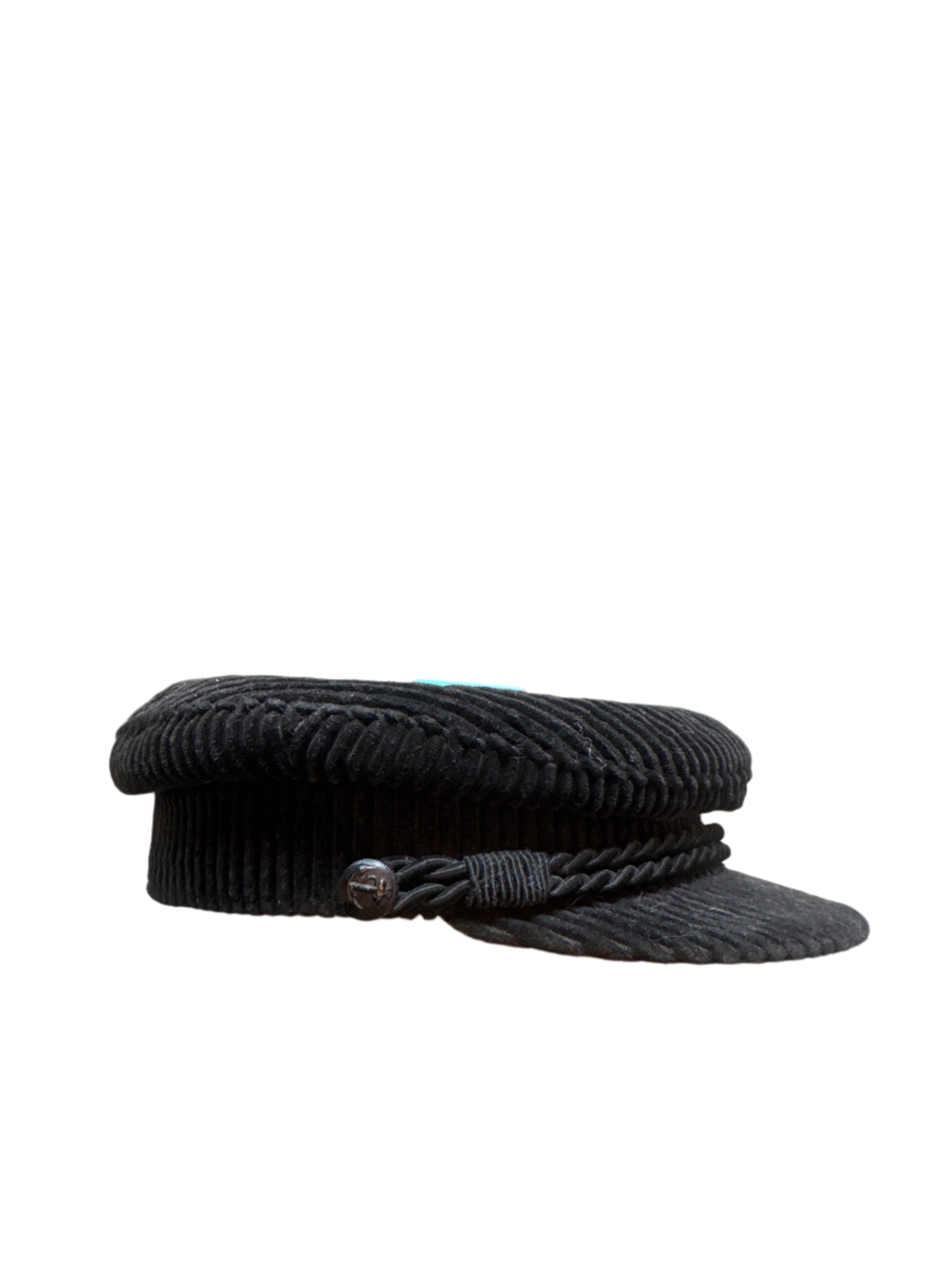 black  corduroy hat