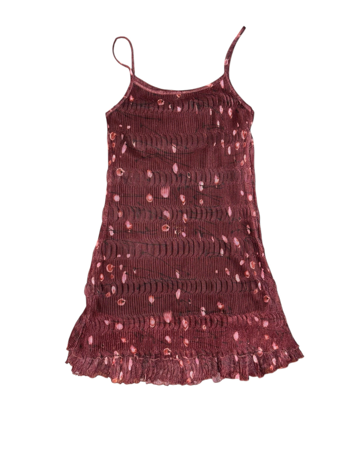 maroon pink la fete floral plisse cami, m