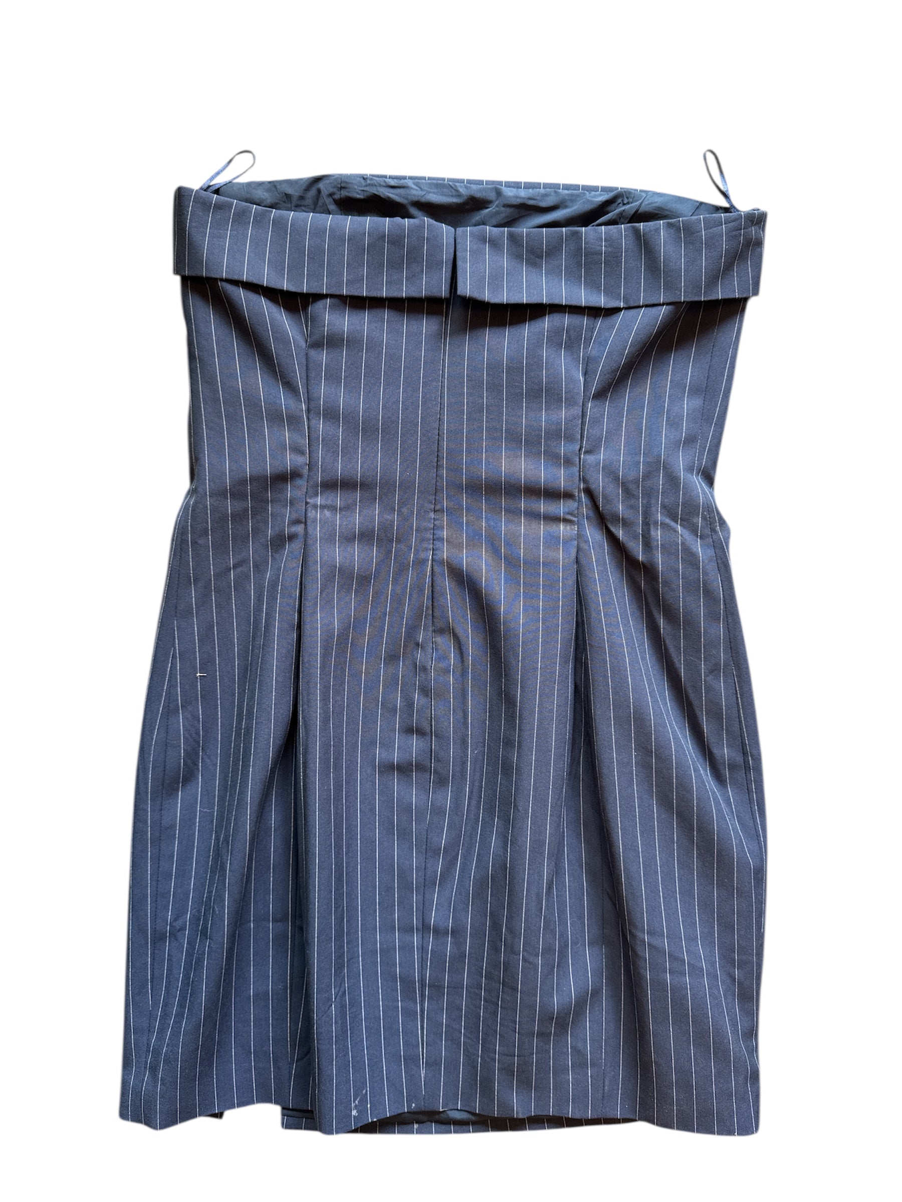 blue supre pinstripe strapless mini dress, 10