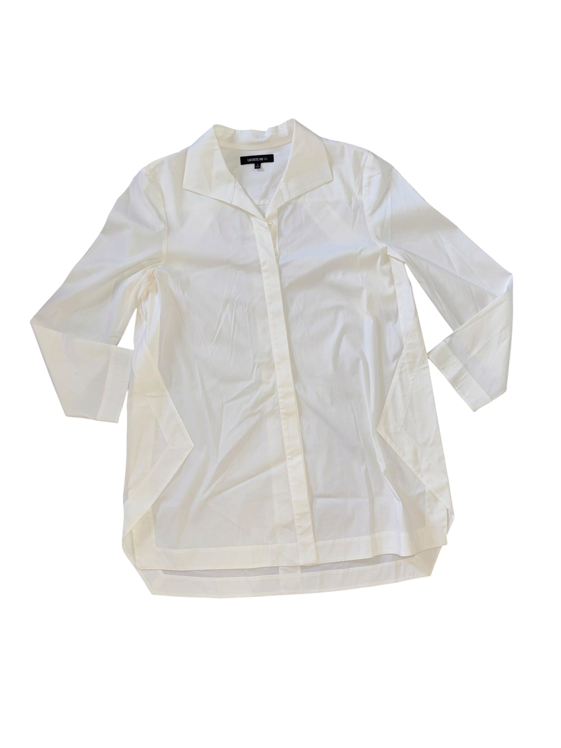 white lafayette 148 button up, s