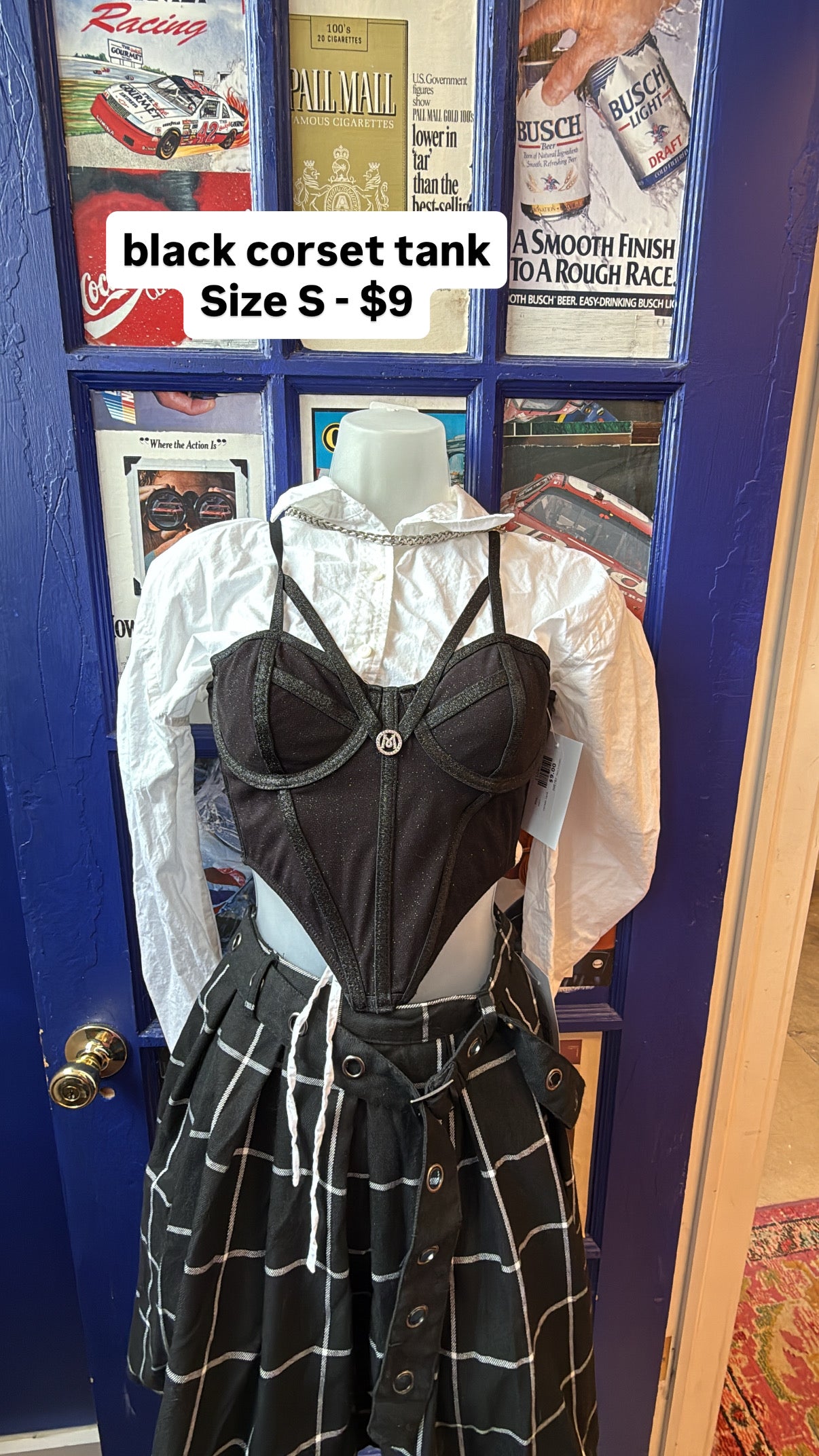 black  corset tank, s