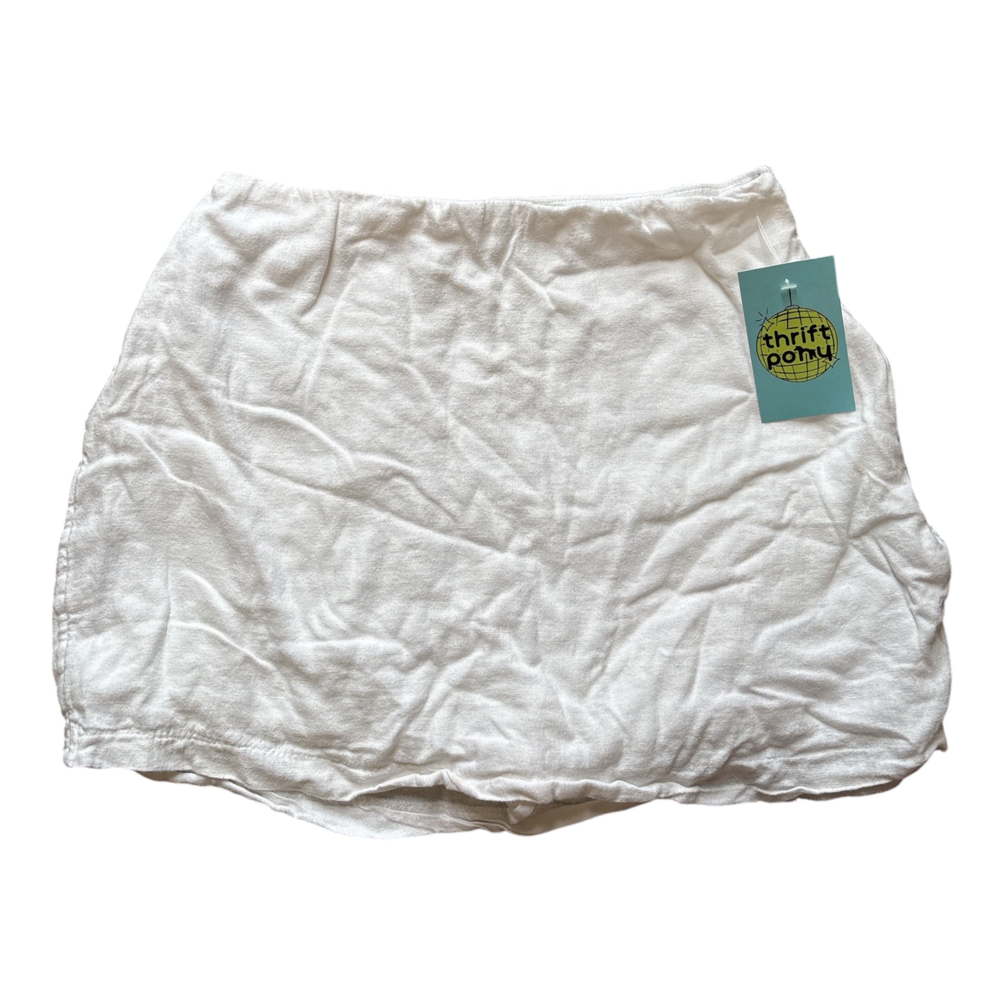 White Abercrombie Linen mini skort, S