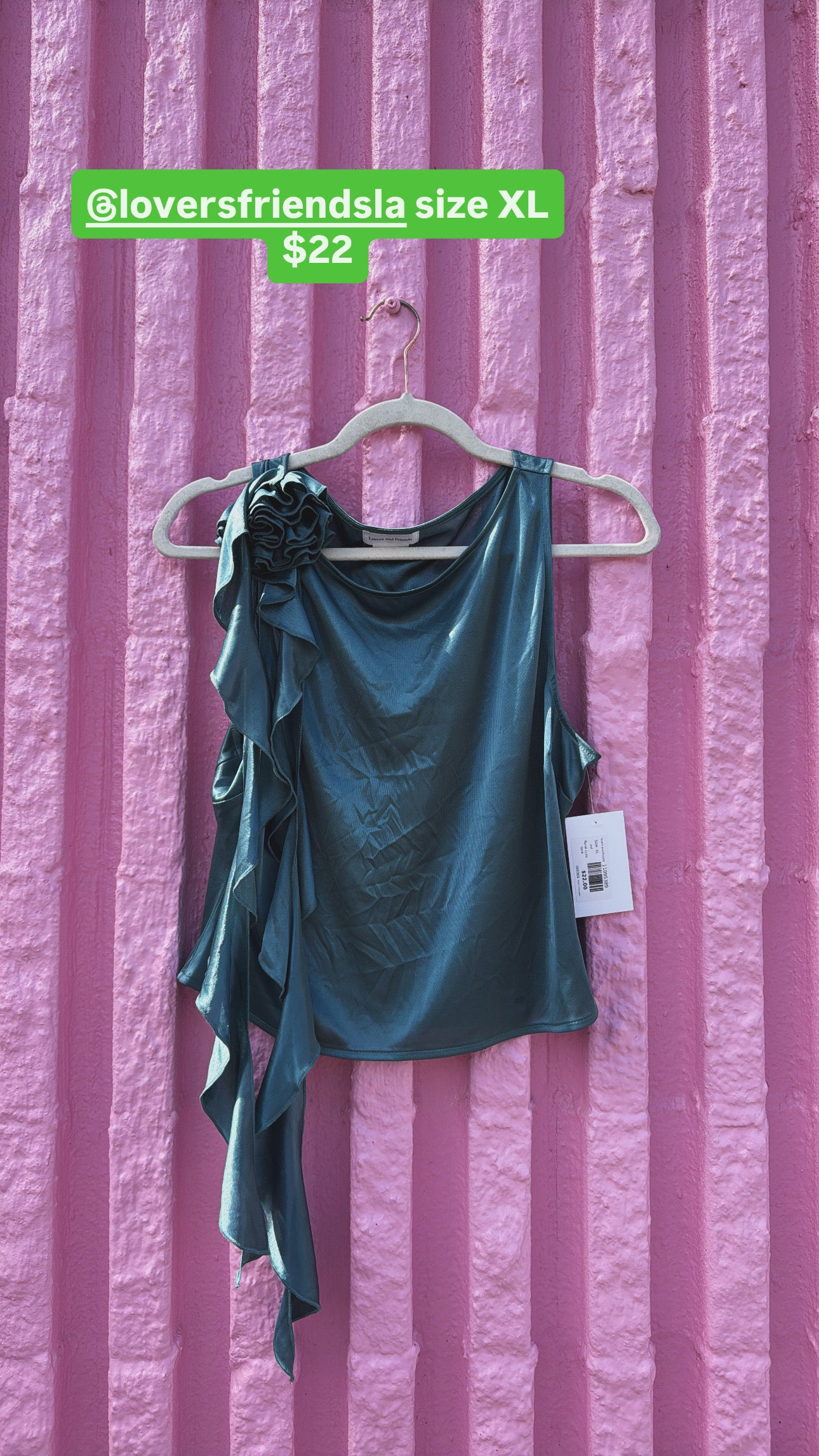 teal lovers and friends floral cutie tank, XL