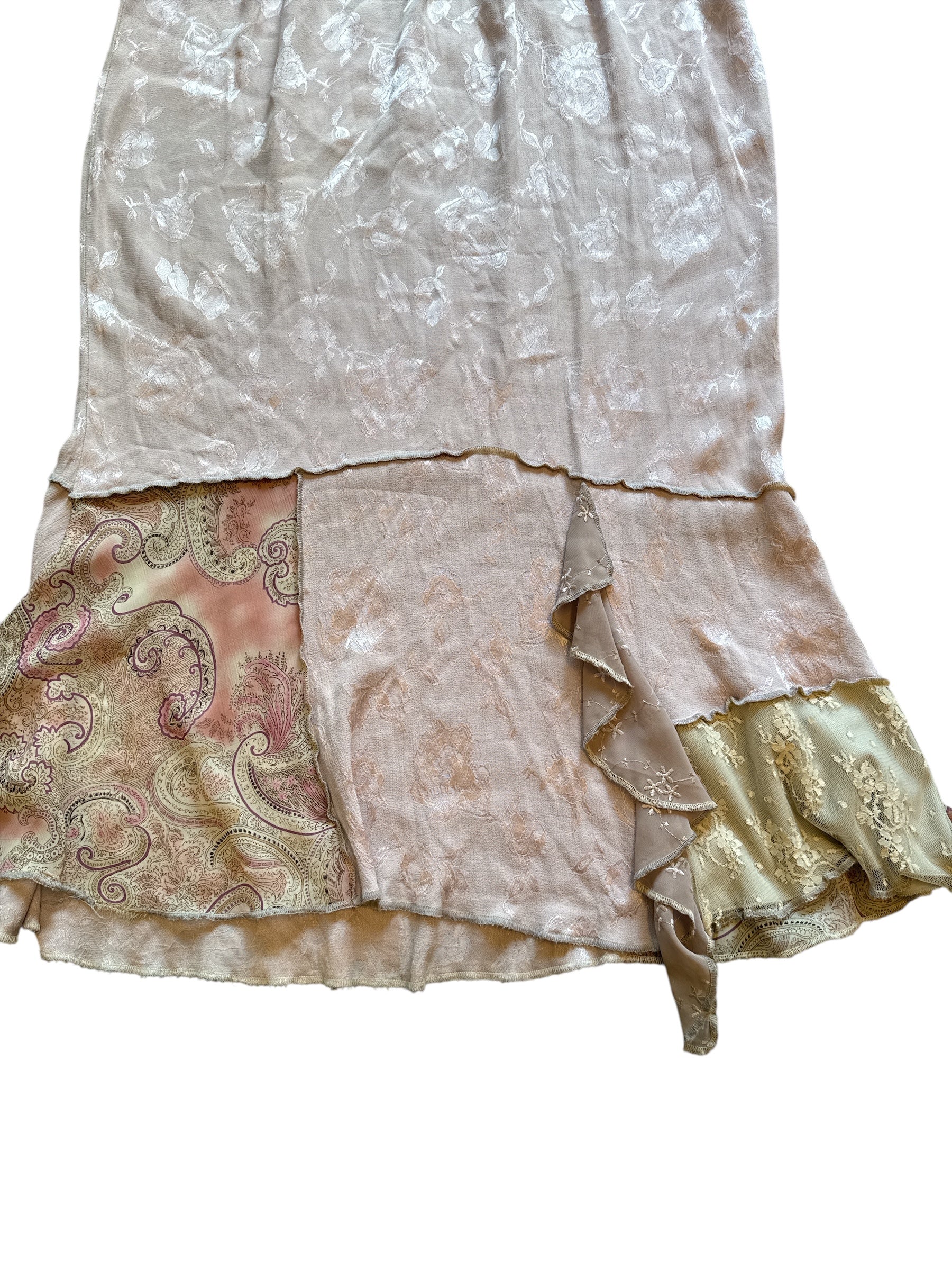 pink  floral abstract maxi skirt, 1x