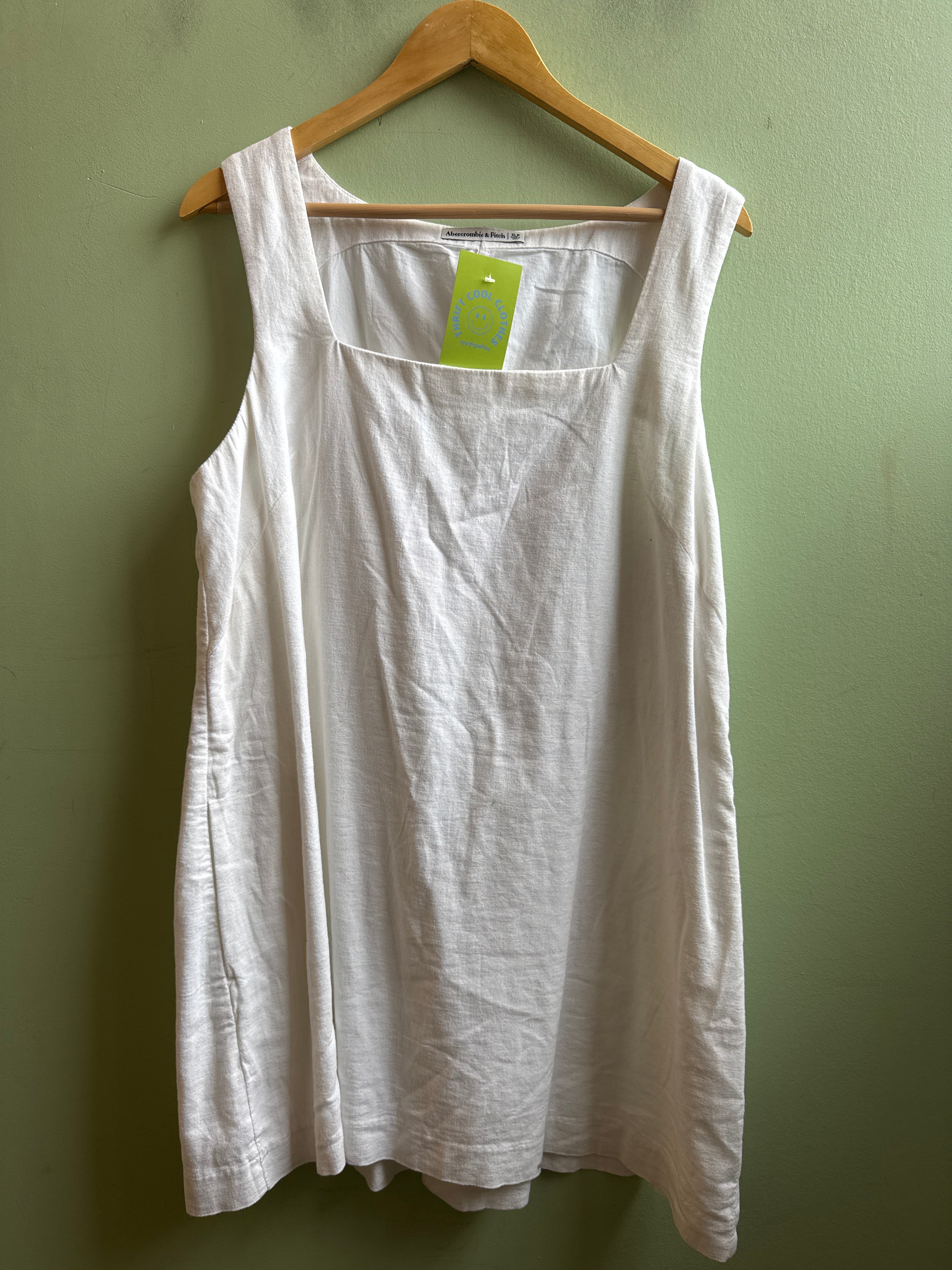 white abercrombie white tank dress, xlp