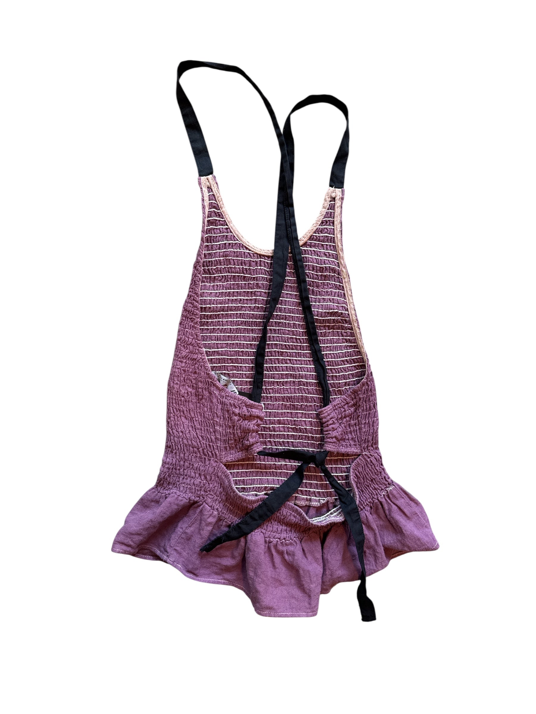 Purple Zara ruched open back tie top, S