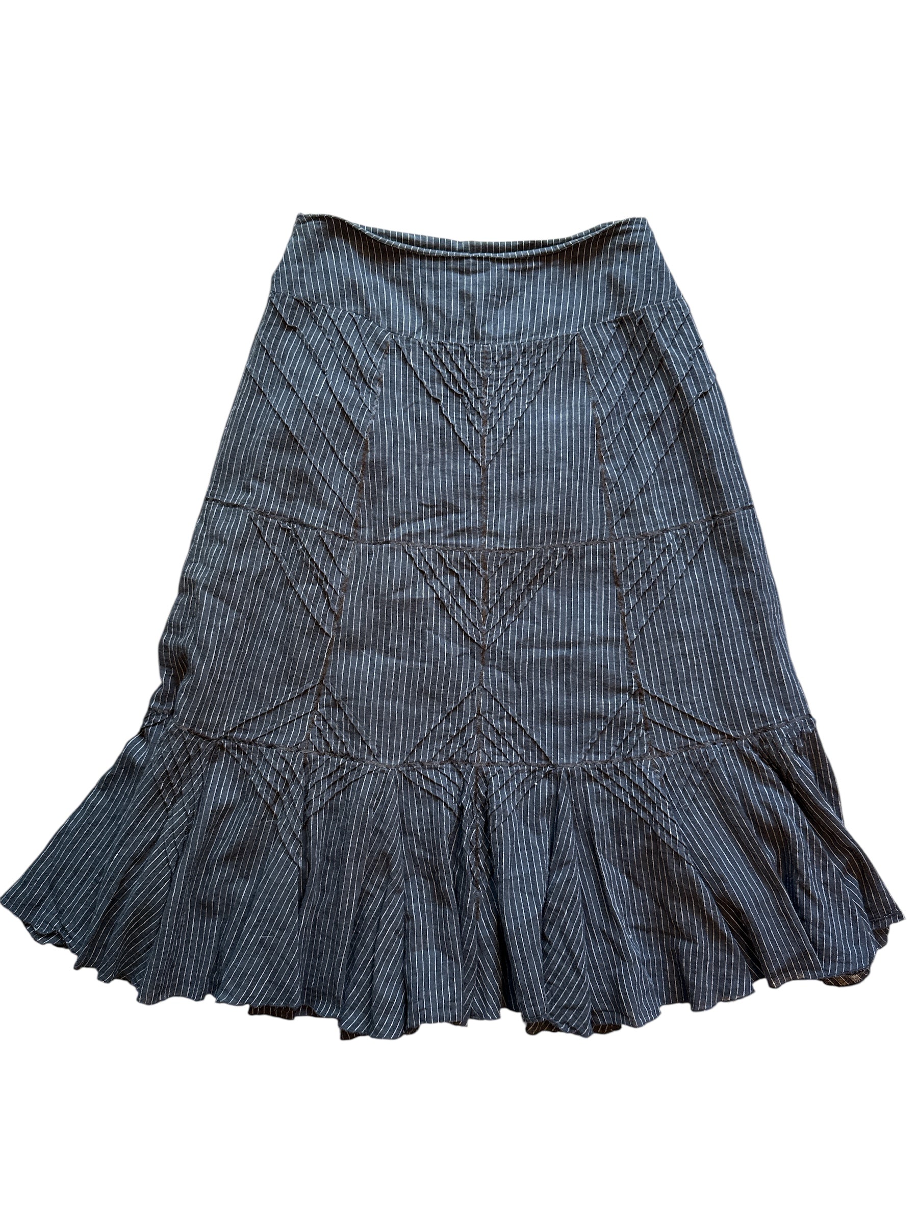 black white christopher banks pinstripe ruffle skirt, 12