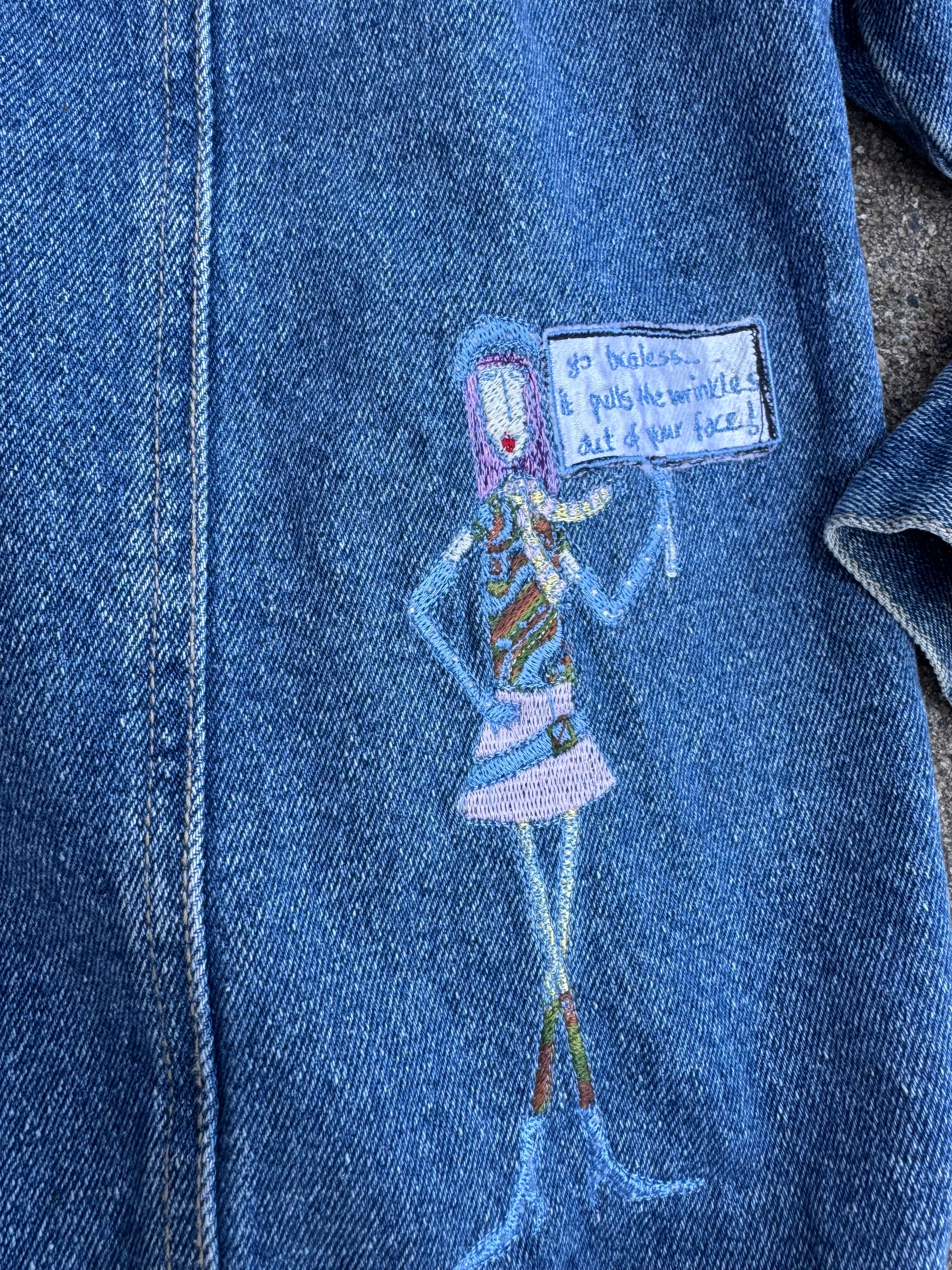 blue paul harris fun ladies vtg denim jacket!, m