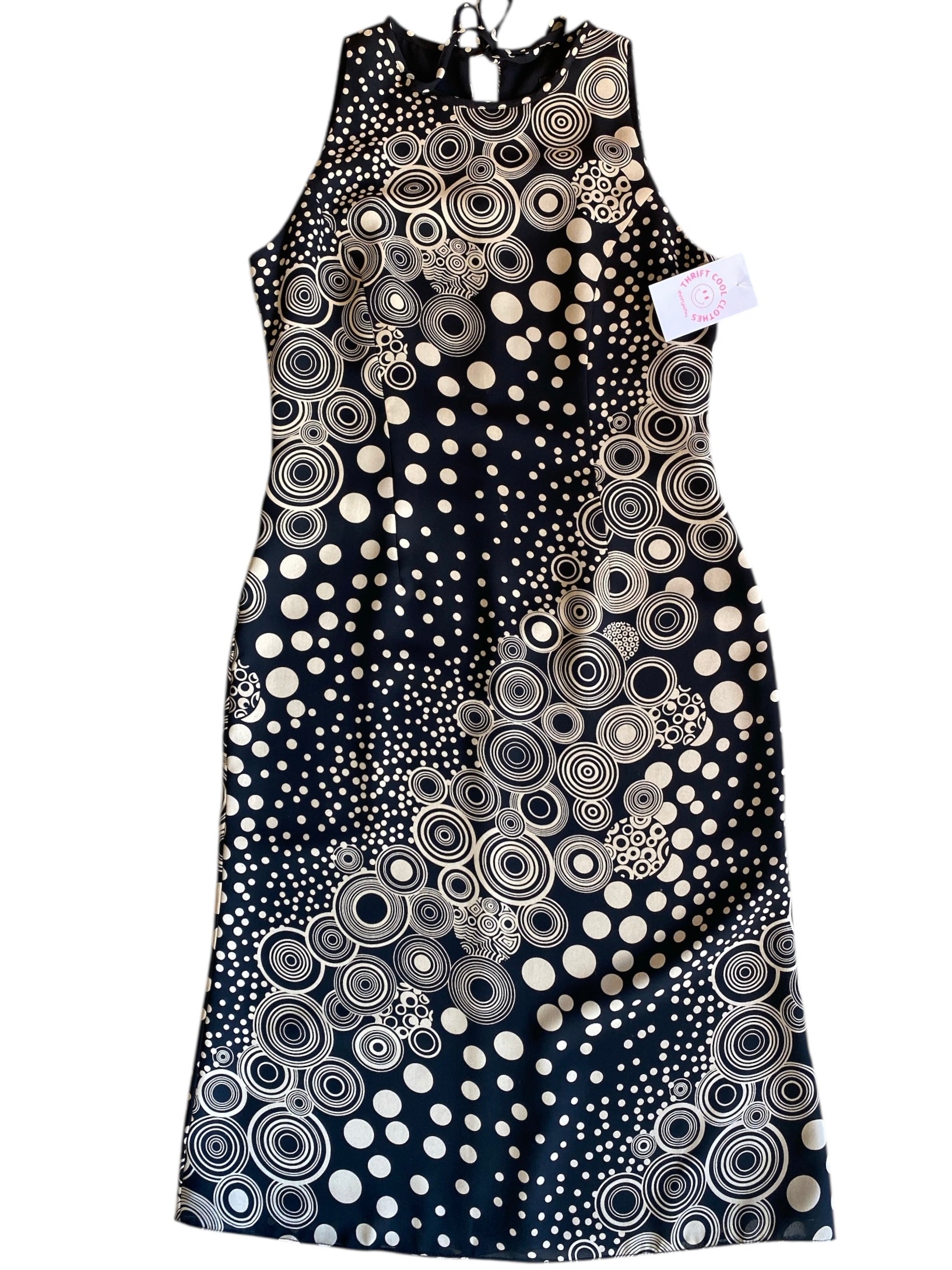 black beige trio circle print tank dress, 6