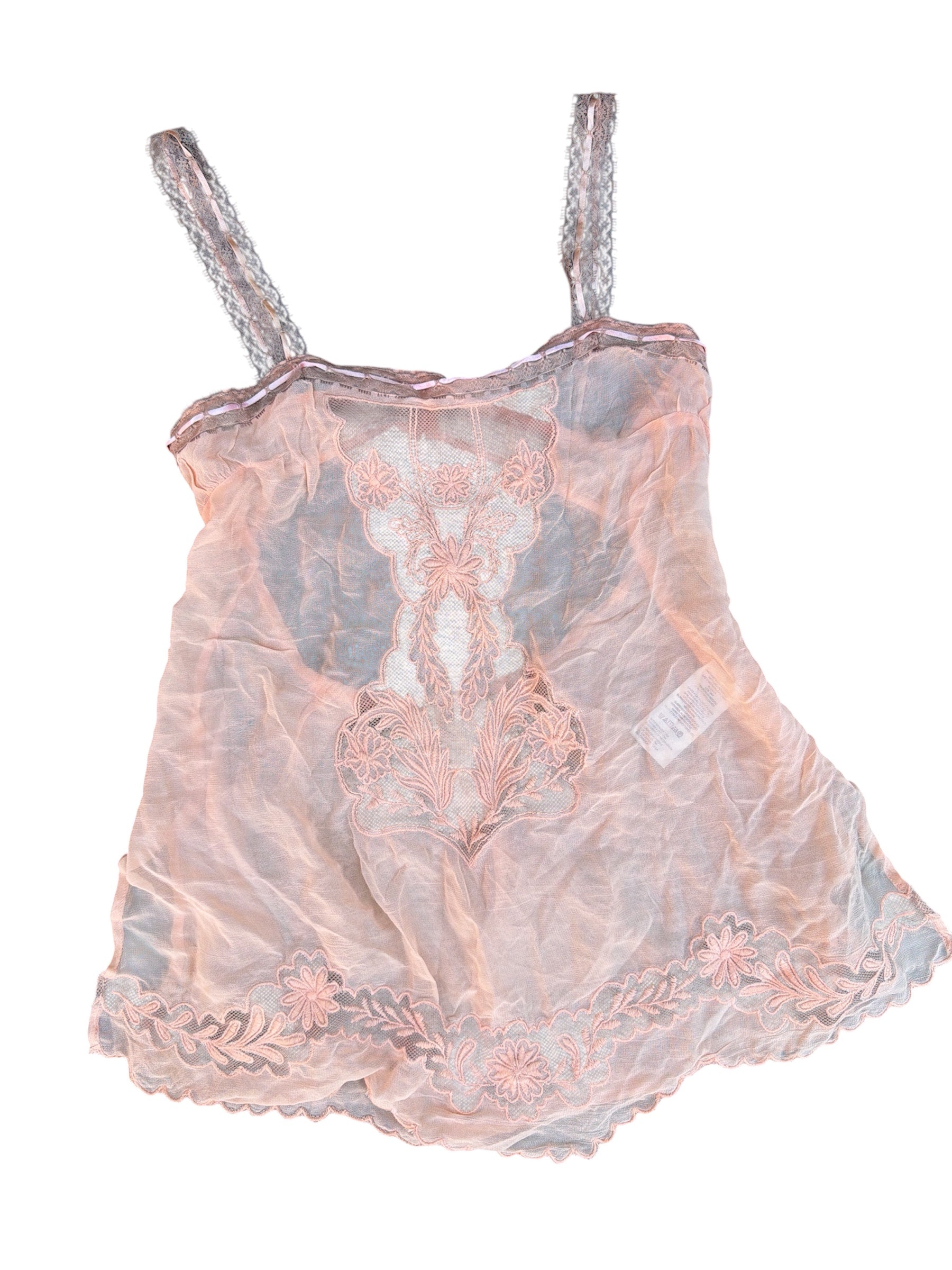 coral free people lacey slip, xs