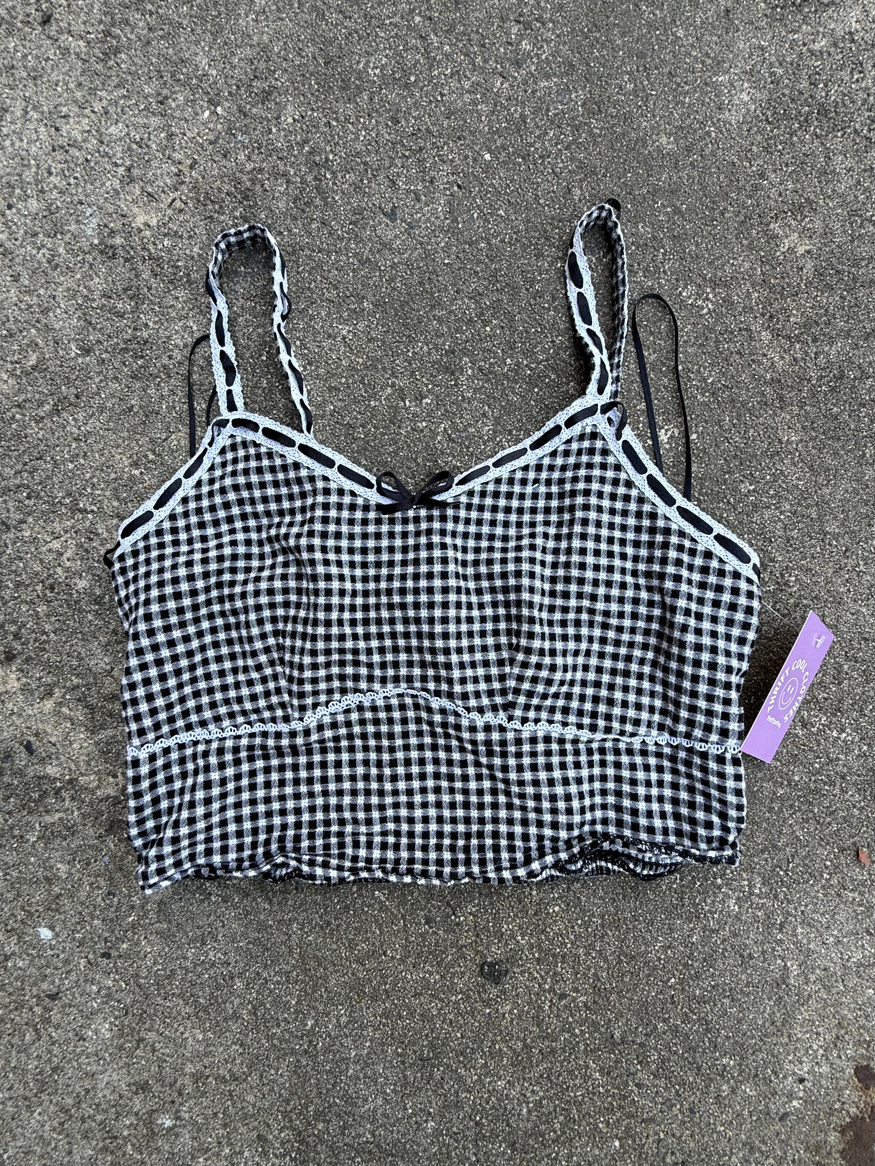 black white japra gingham tank, L