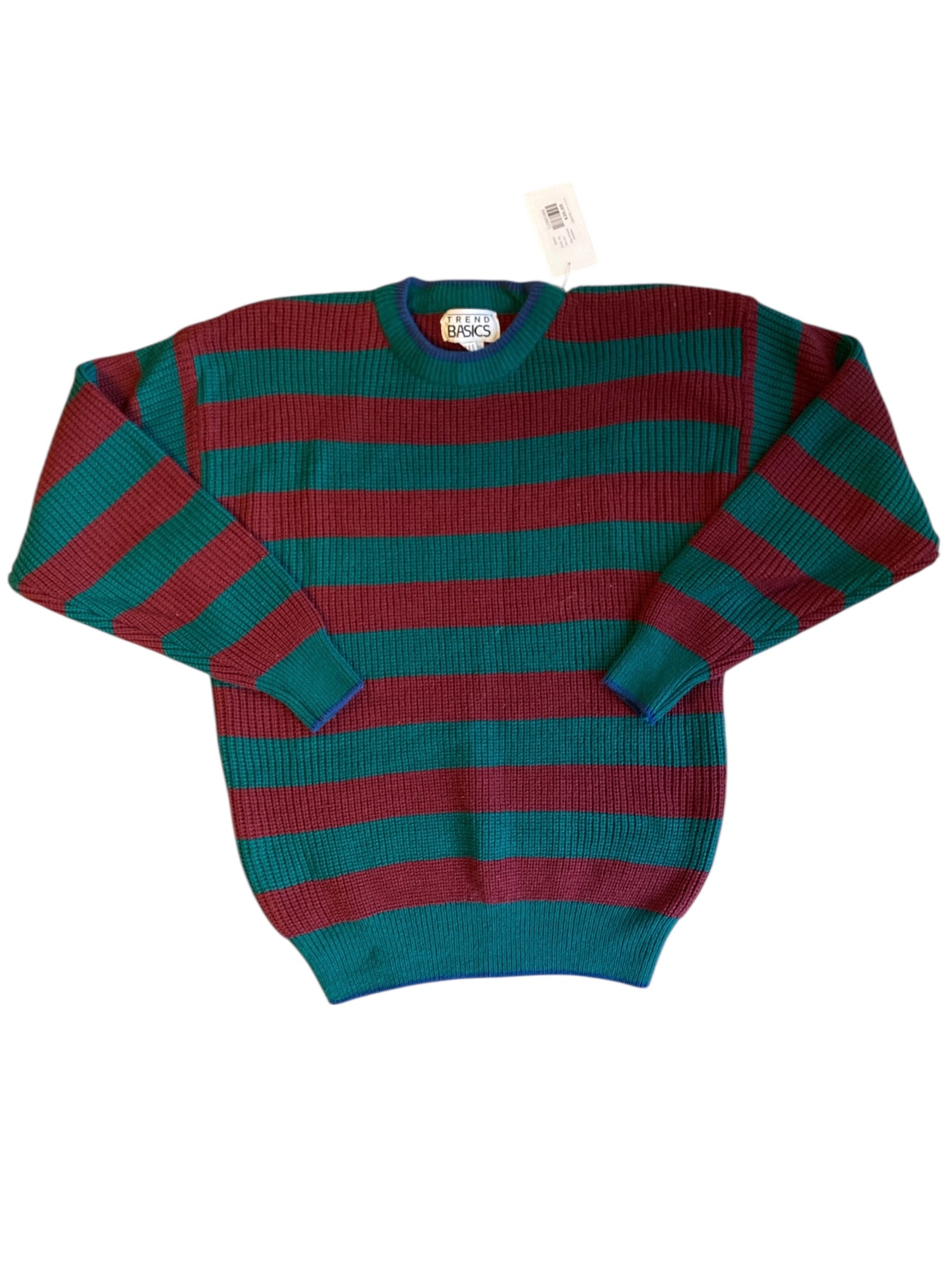 Red teal Basic Vtg striped sweater, XL