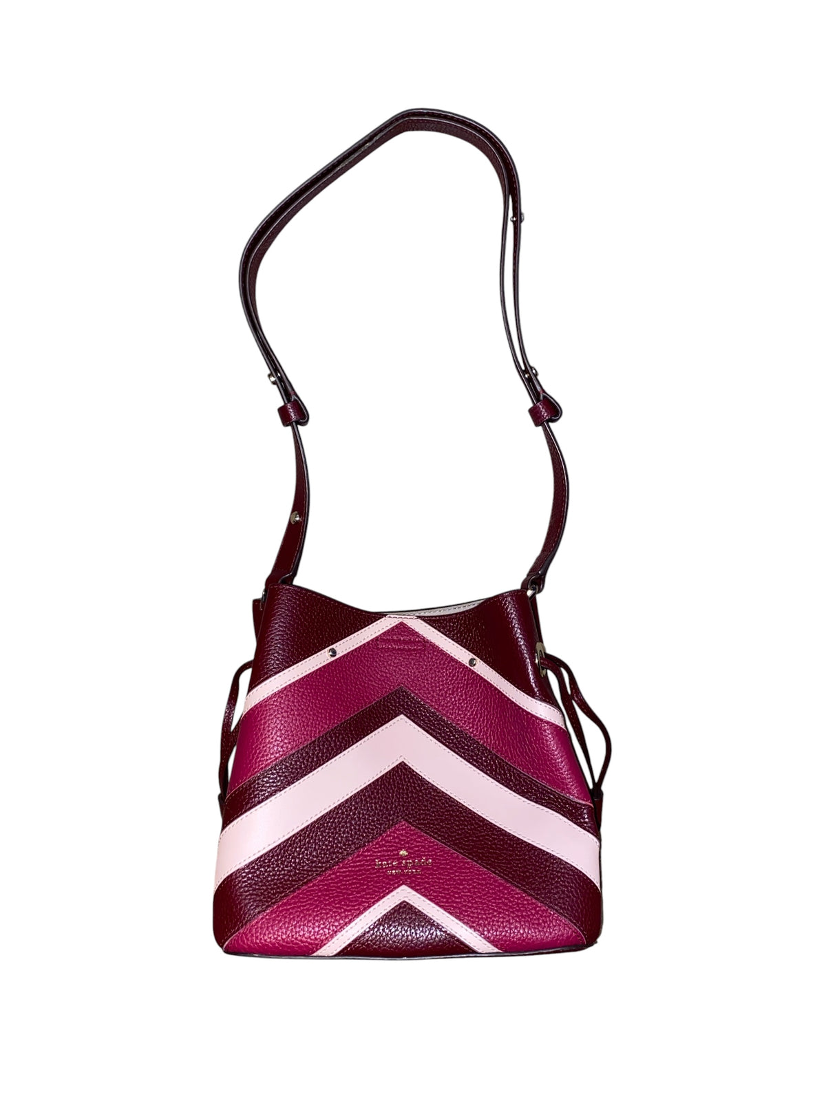 magenta pink katespade chevron bucket bag