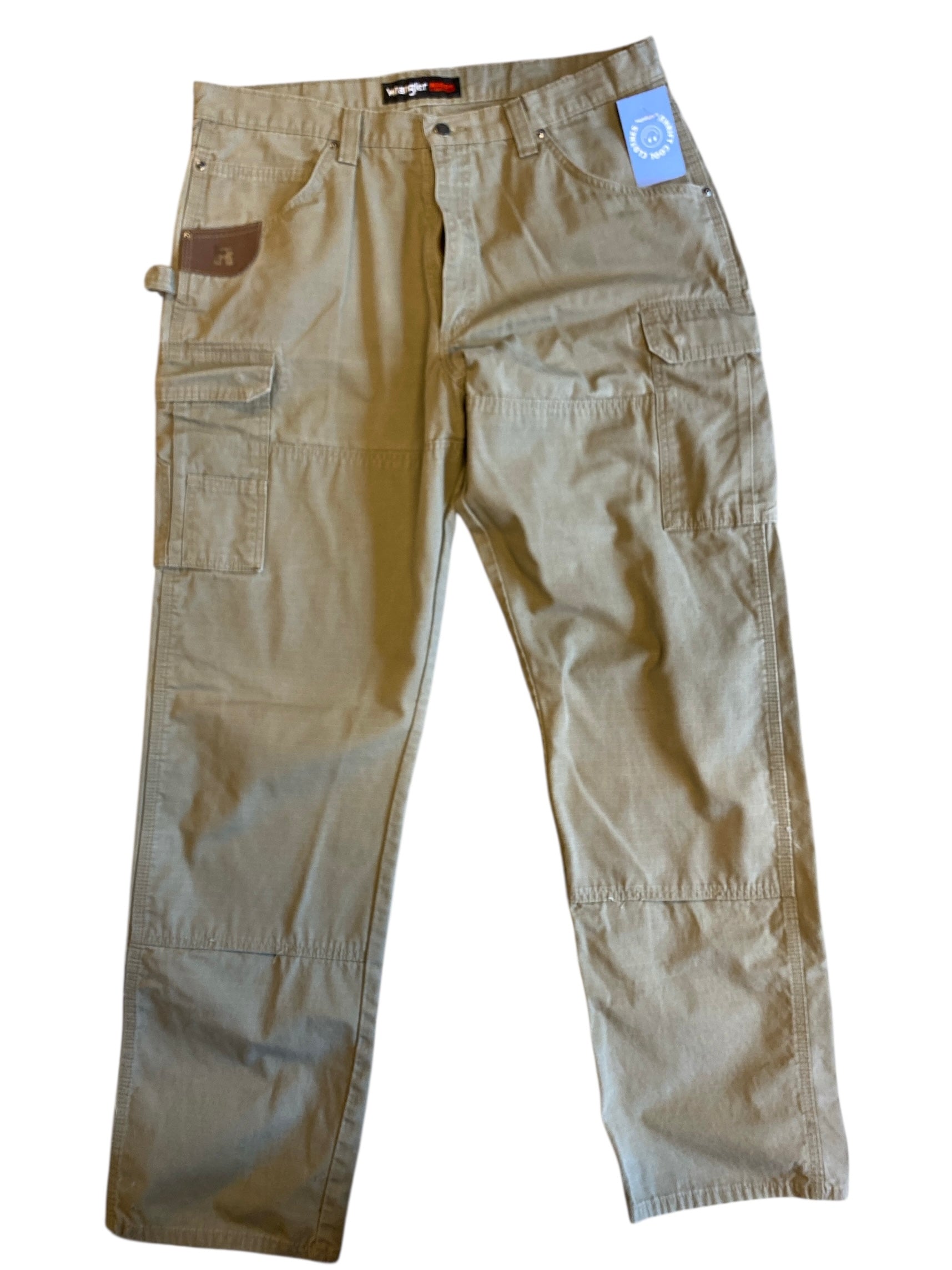 green wrangler workpants, 38x36