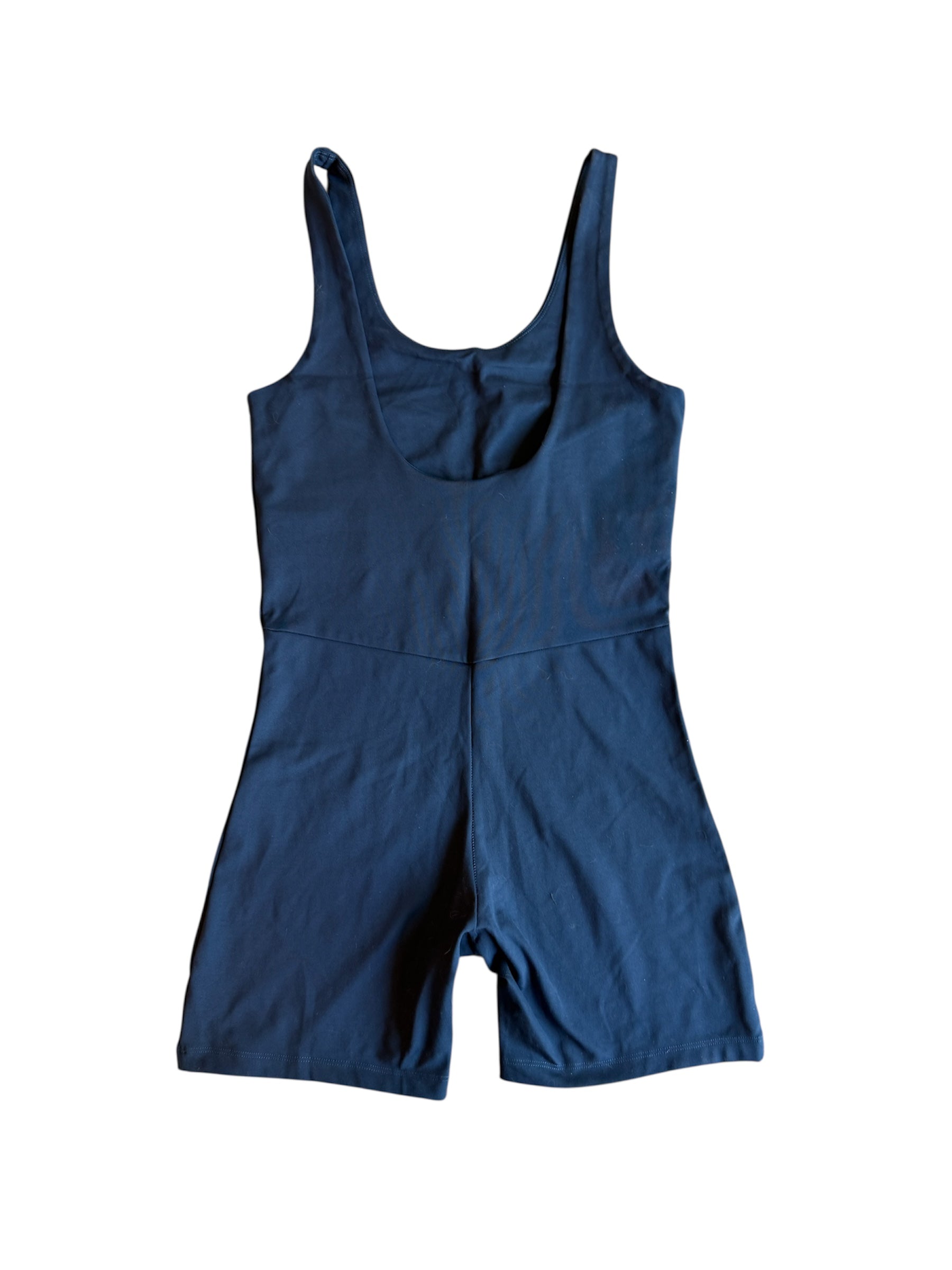 navy blue girlfriend collective cami romper, M