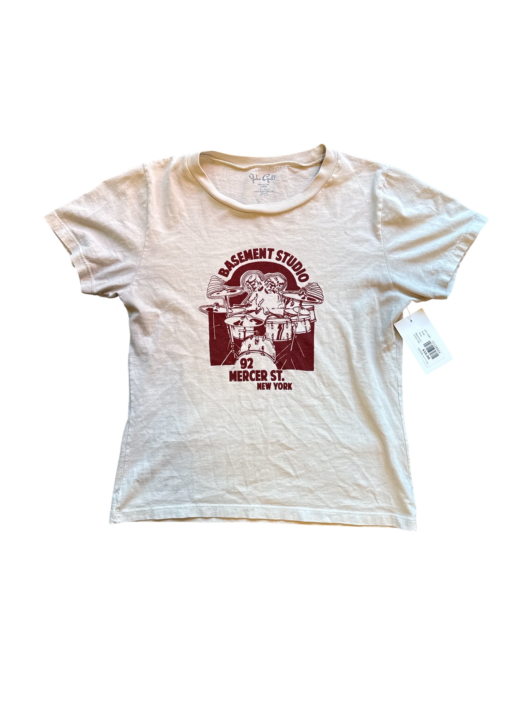 Beige John Galt Basement studio tee