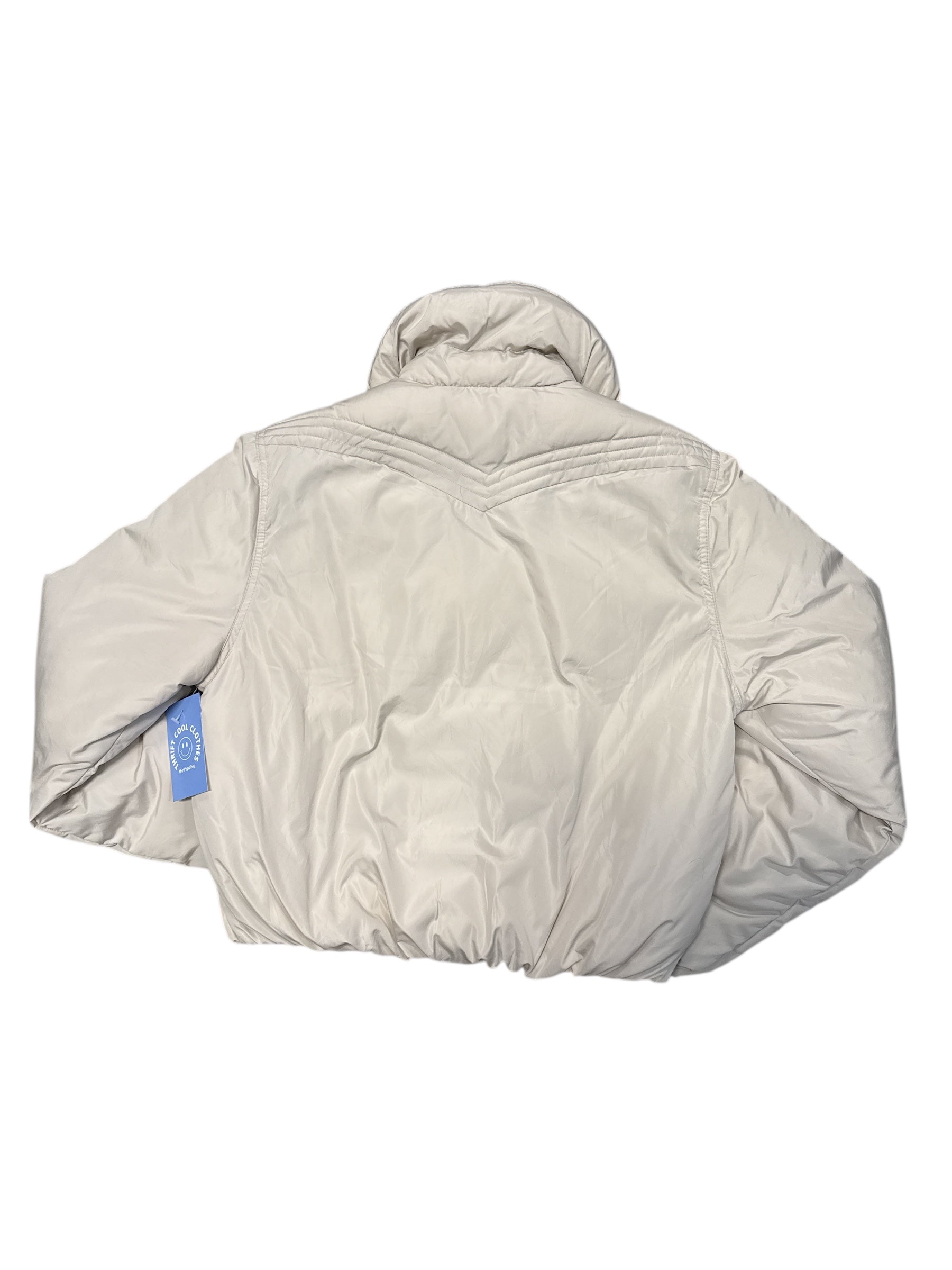 cream urban outfitters cropped puffer, s