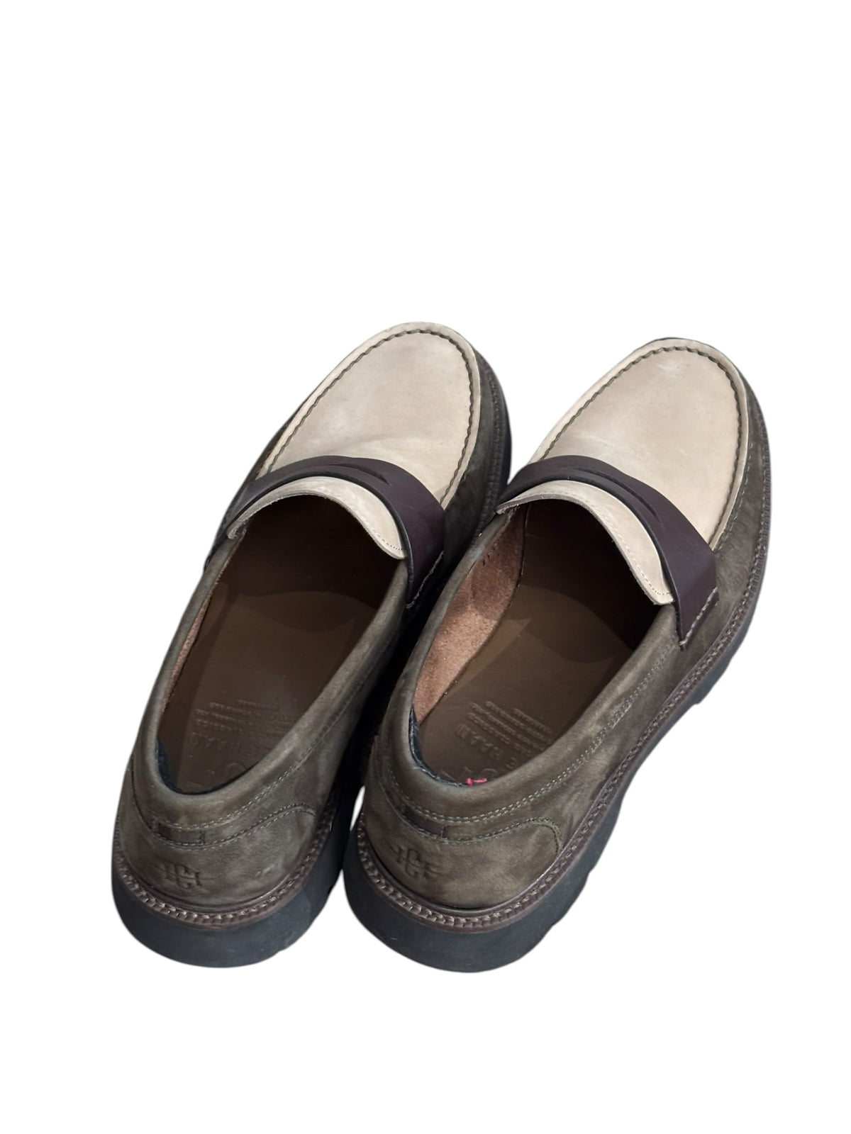 brown tan cole haan leather loafers, mens 8