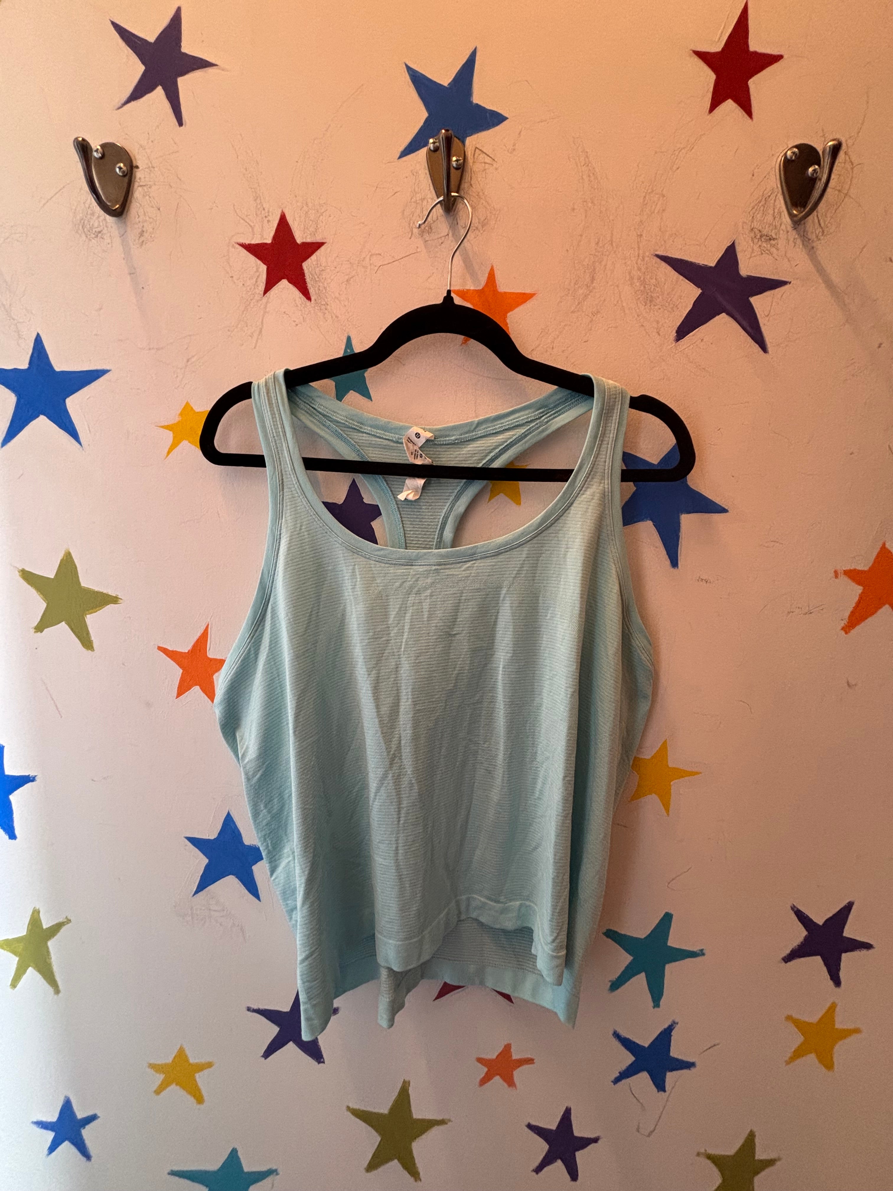 Teal Lululemon Stripe racer back tank, 14