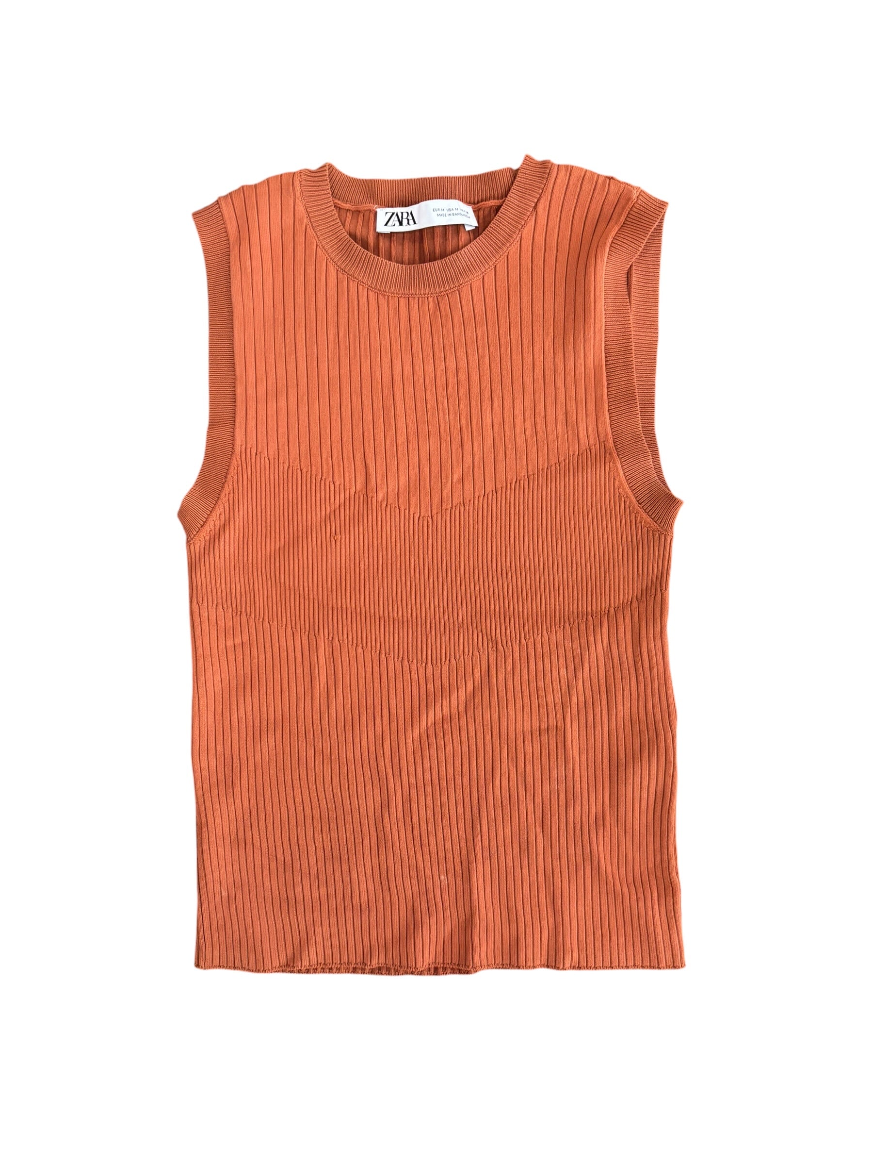 Brown Zara Ribbed tank, M