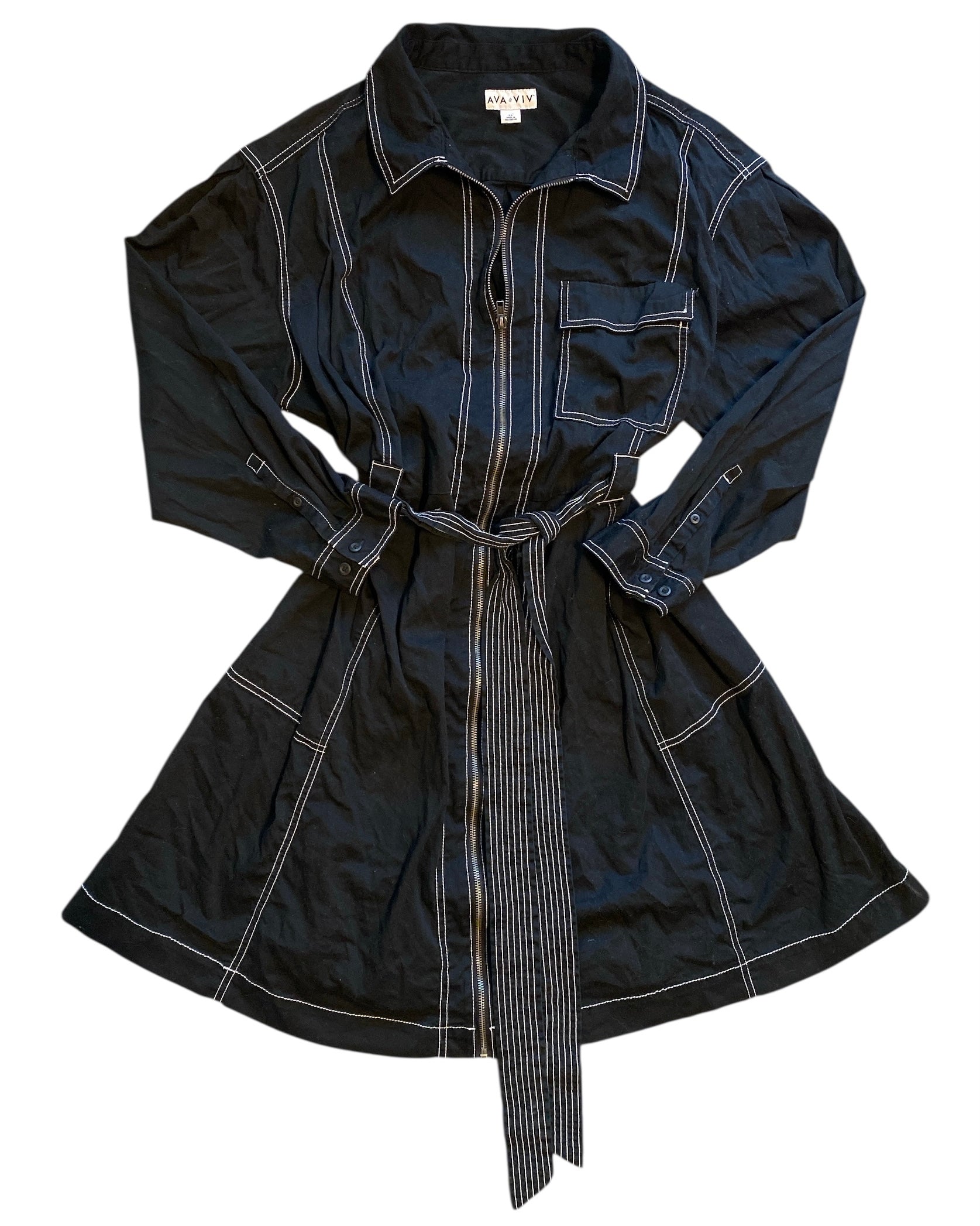 Black Ava & Viv Shirt ls dress, 2x