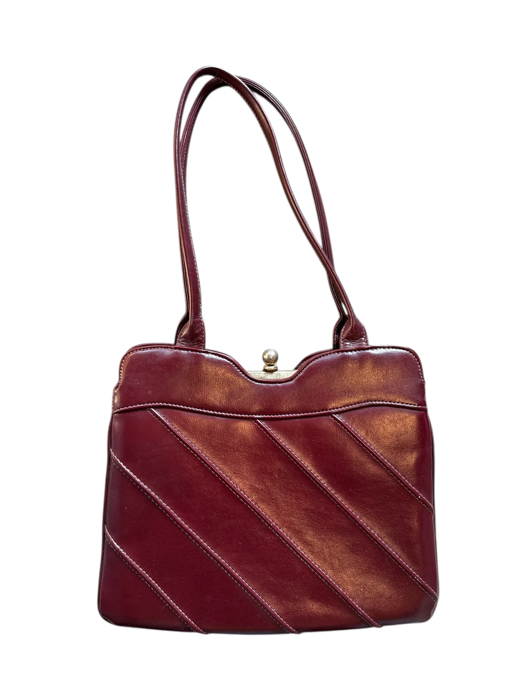 maroon  leather pocketbook