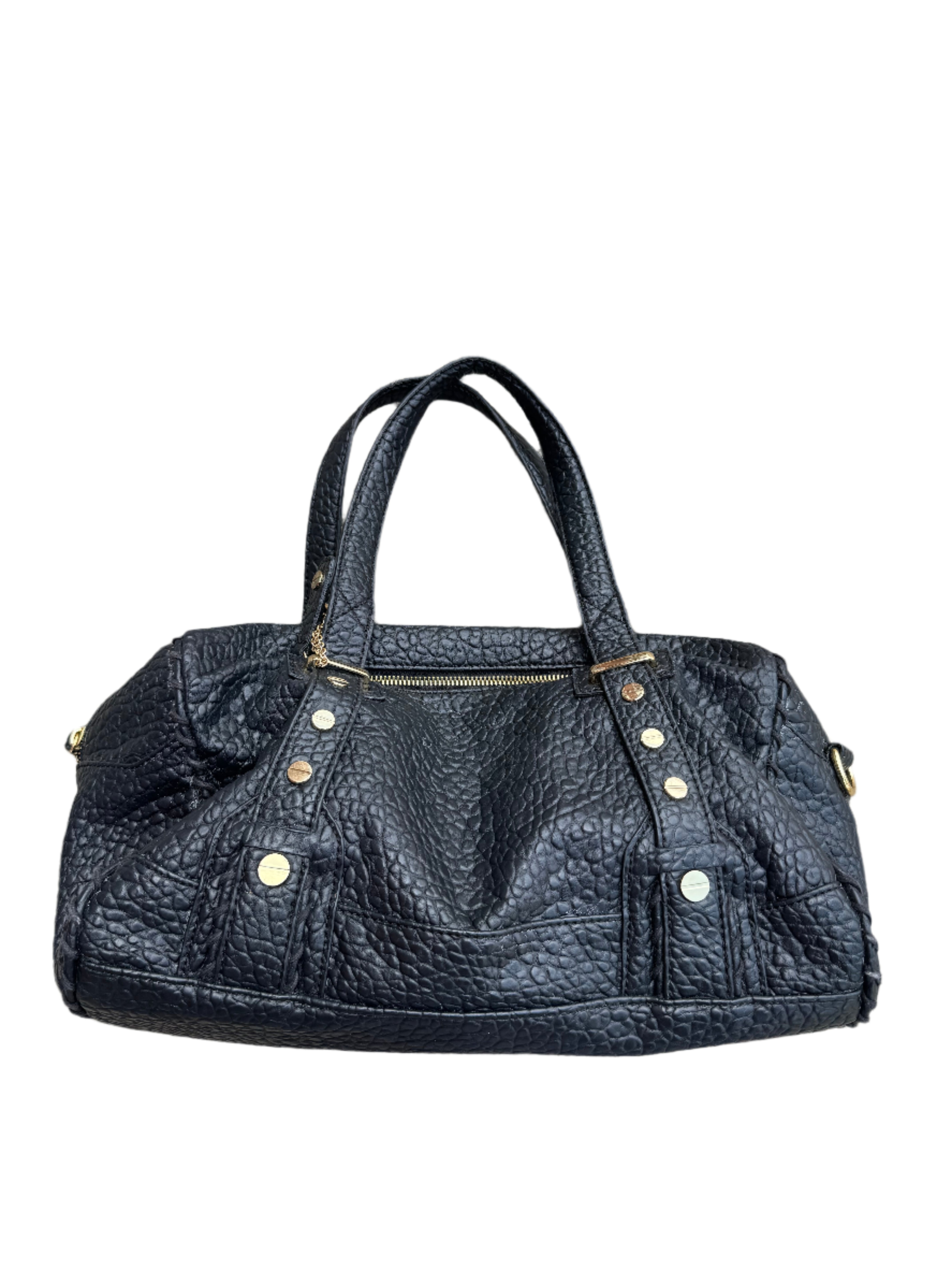 black kdny leather handbag