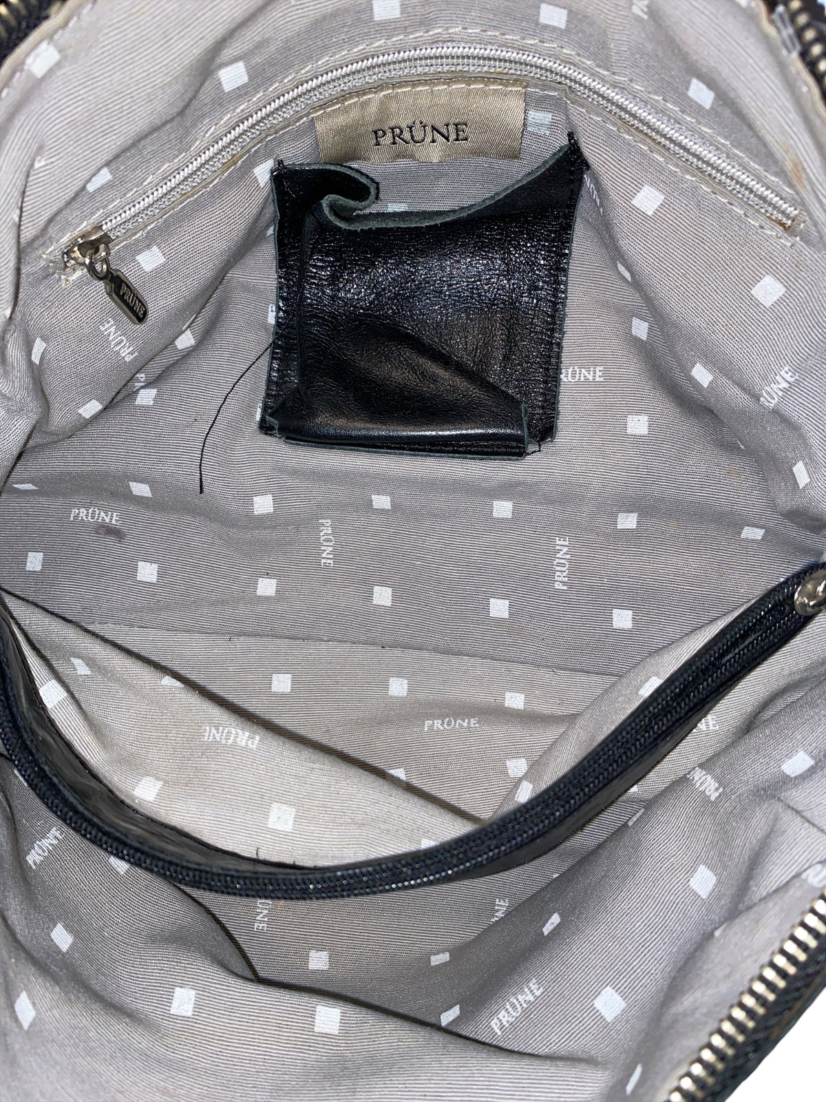 black prune leather double strap shoulder bag