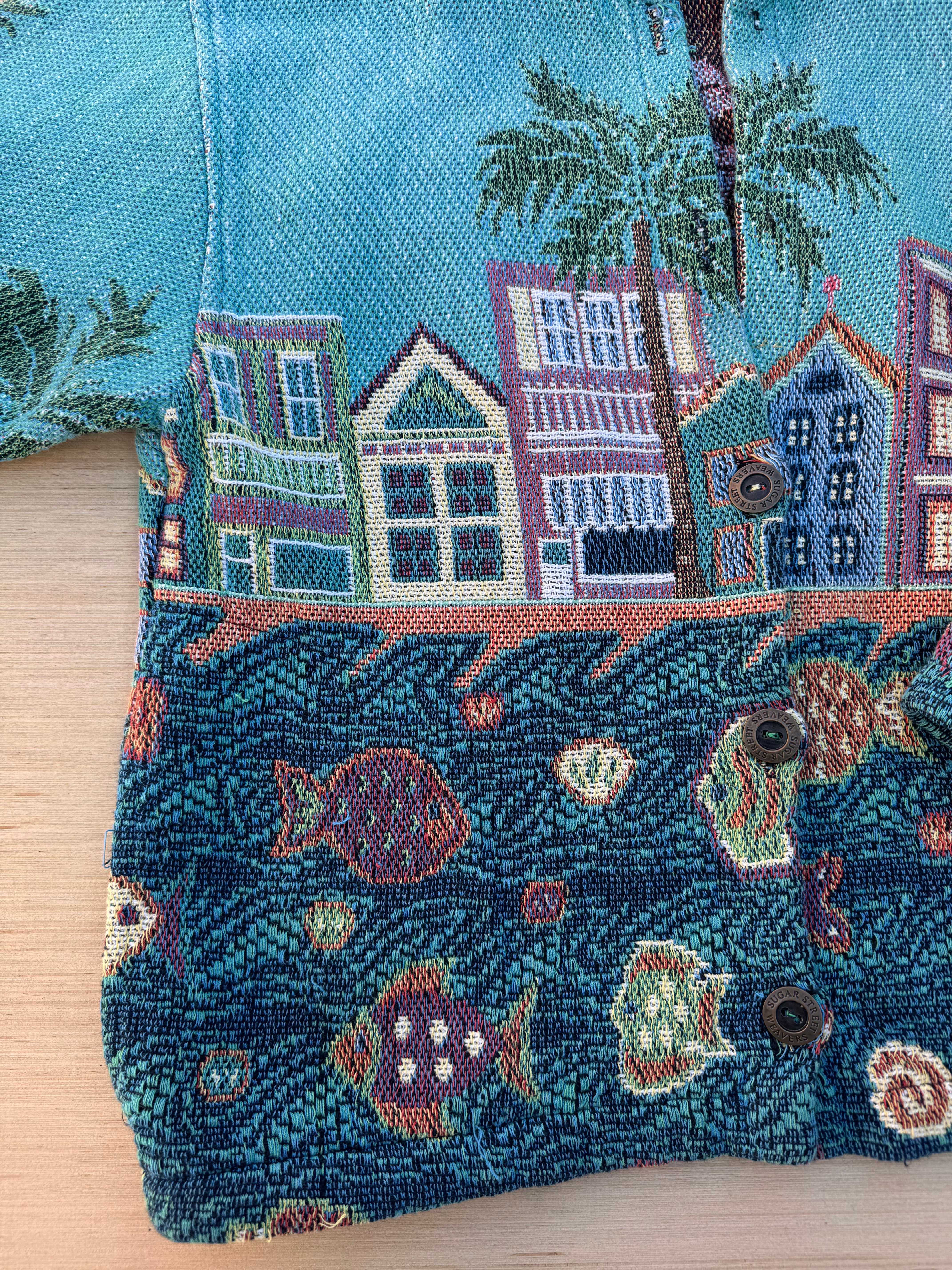 blue sugar street weavers house cardigan size M
