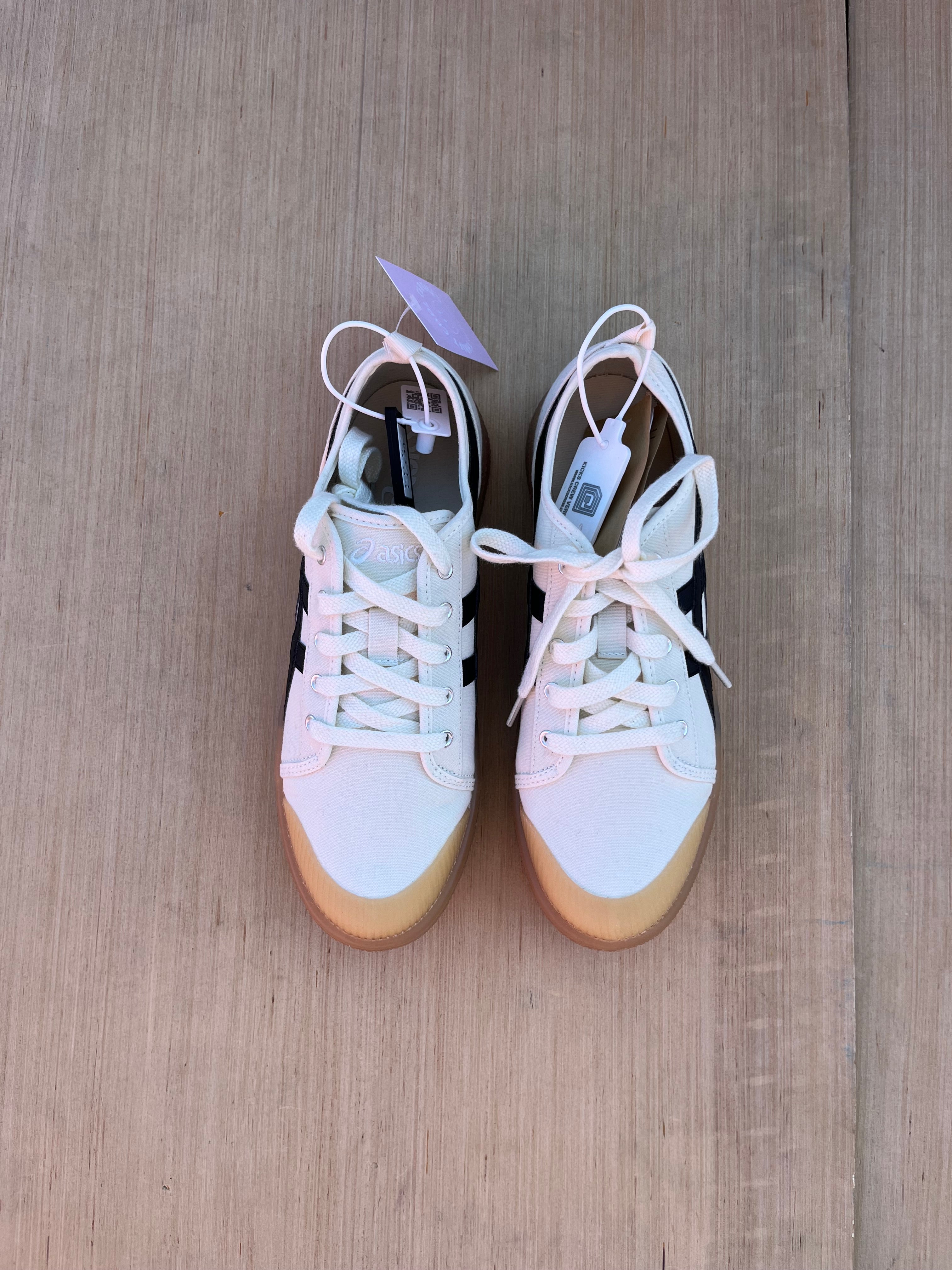 off white black asics nwt platform sneakers, 8