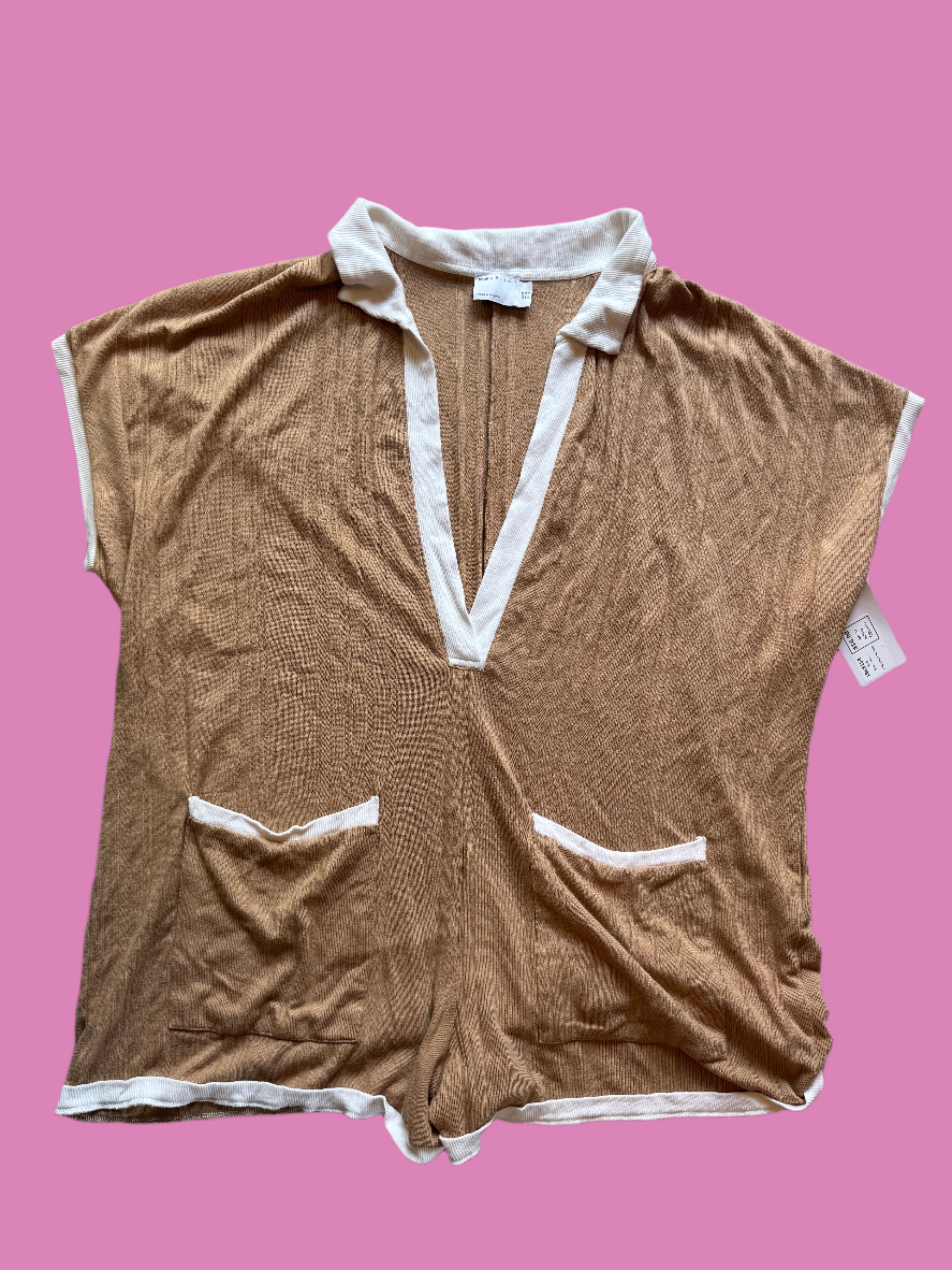 brown white asos knit collar romper, 14