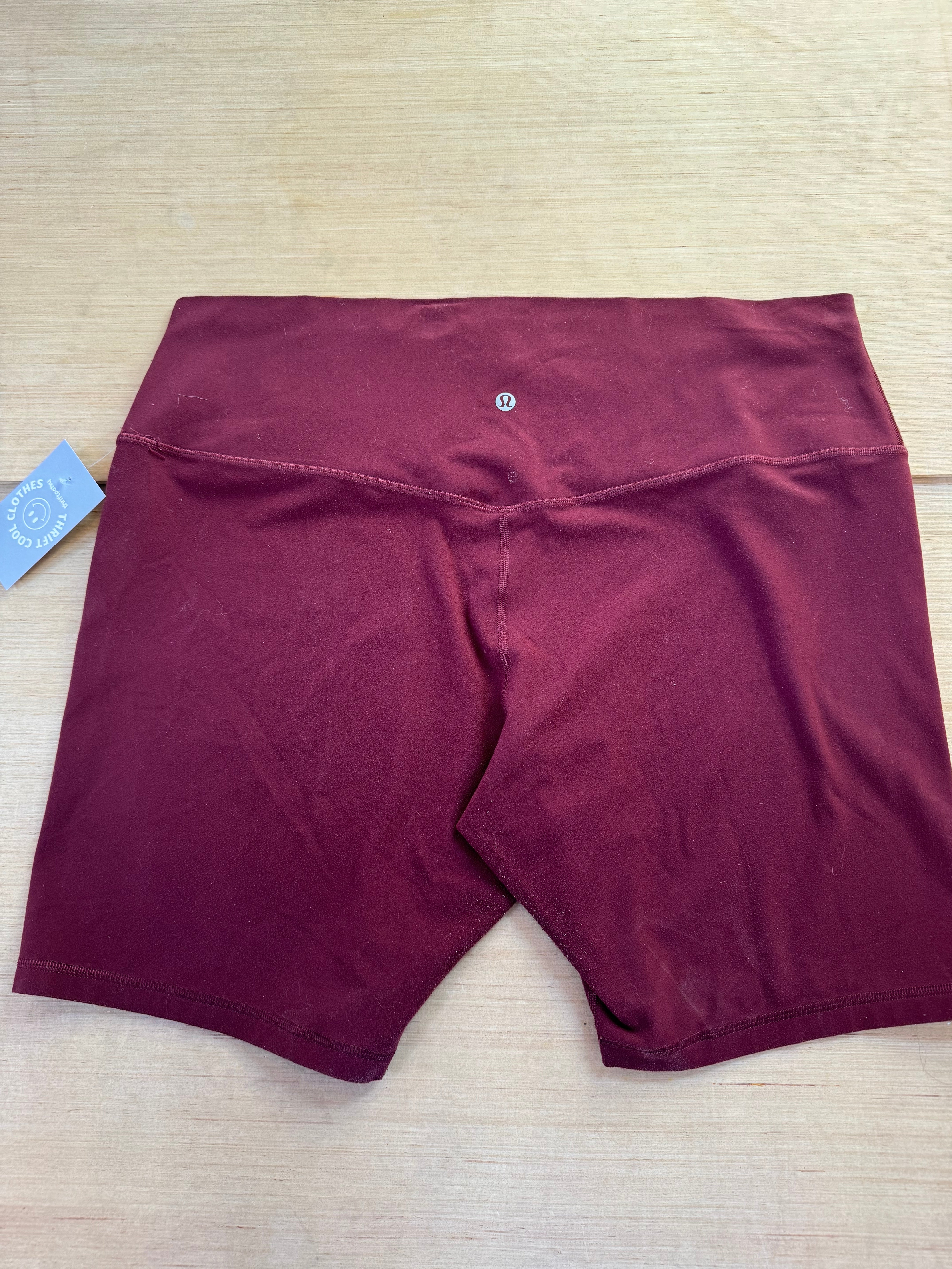 maroon lululemon biker shorts, 18